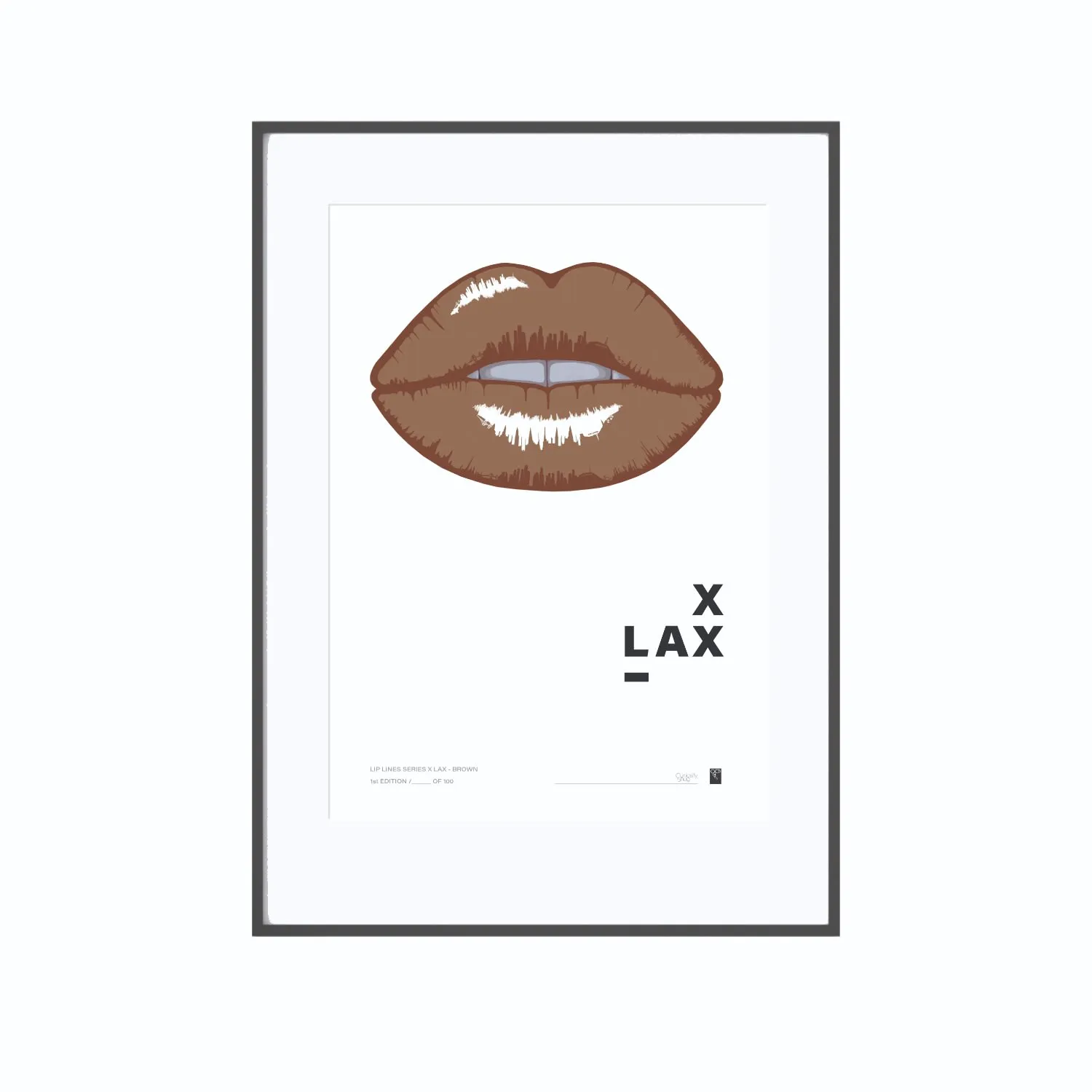 Lip Lines Series X Lax A3 Art Print - Brown image