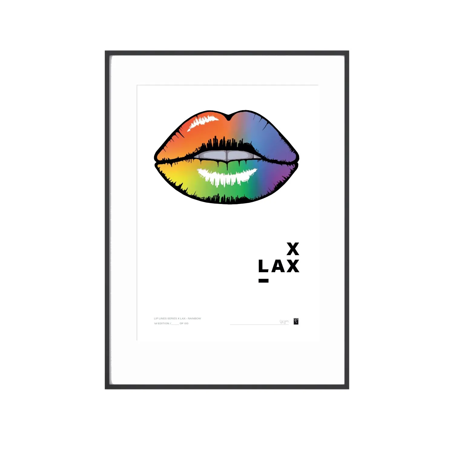 Lip Lines Series X Lax A3 Art Print - Multicolour