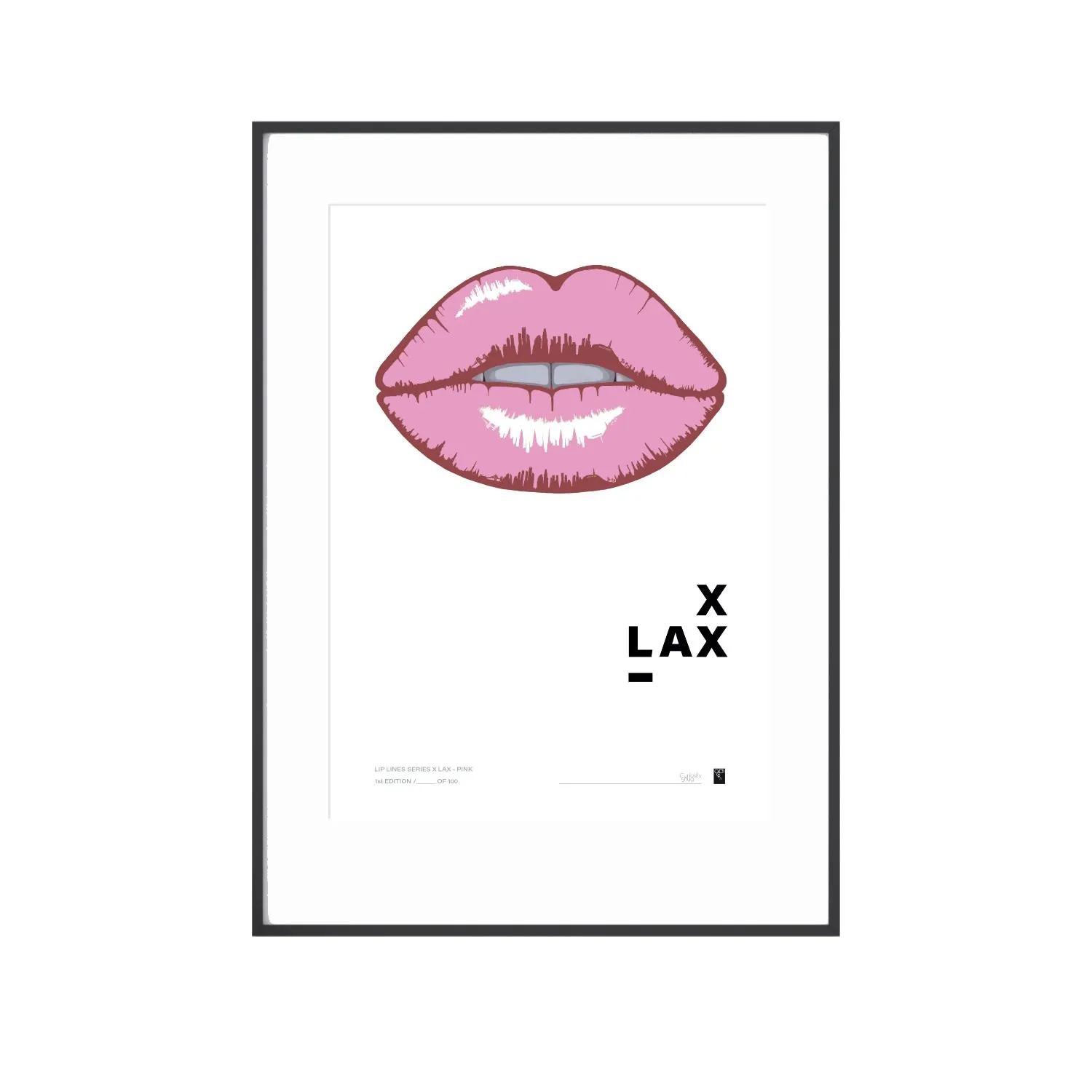 Lip Lines Series X Lax A3 Art Print - Pink