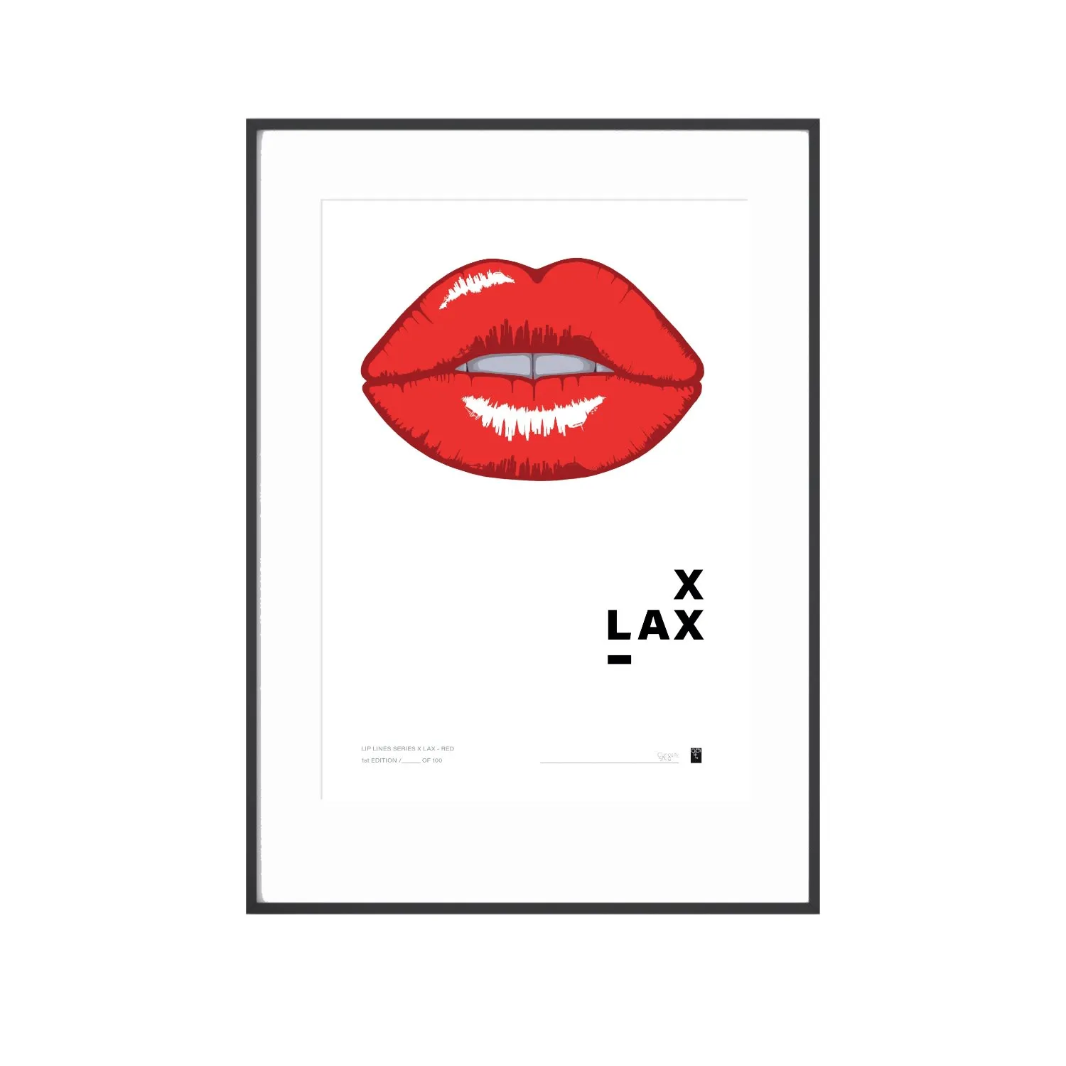 Lip Lines Series X Lax A3 Art Print - Red