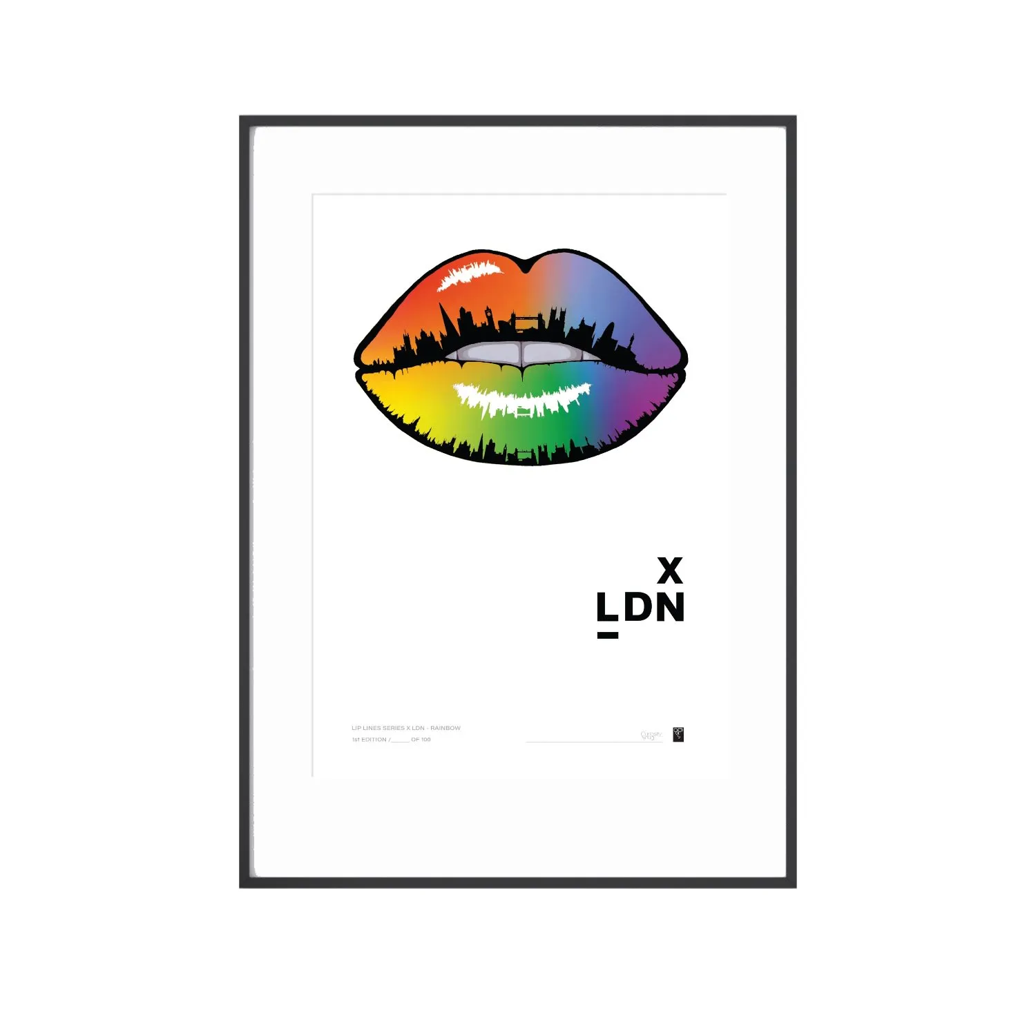 Lip Lines Series X Ldn A3 Art Print - Multicolour