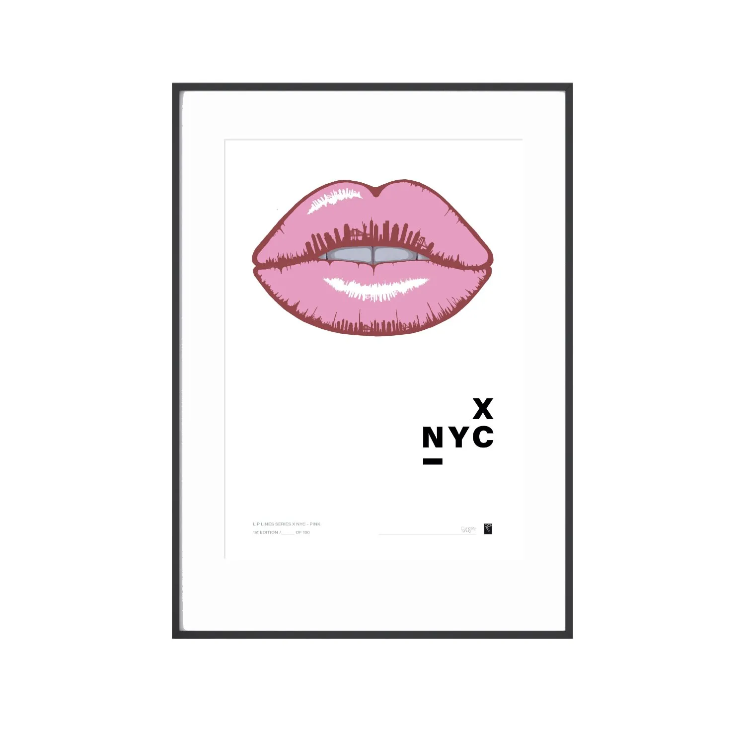 Lip Lines Series X Nyc A3 Art Print - Pink