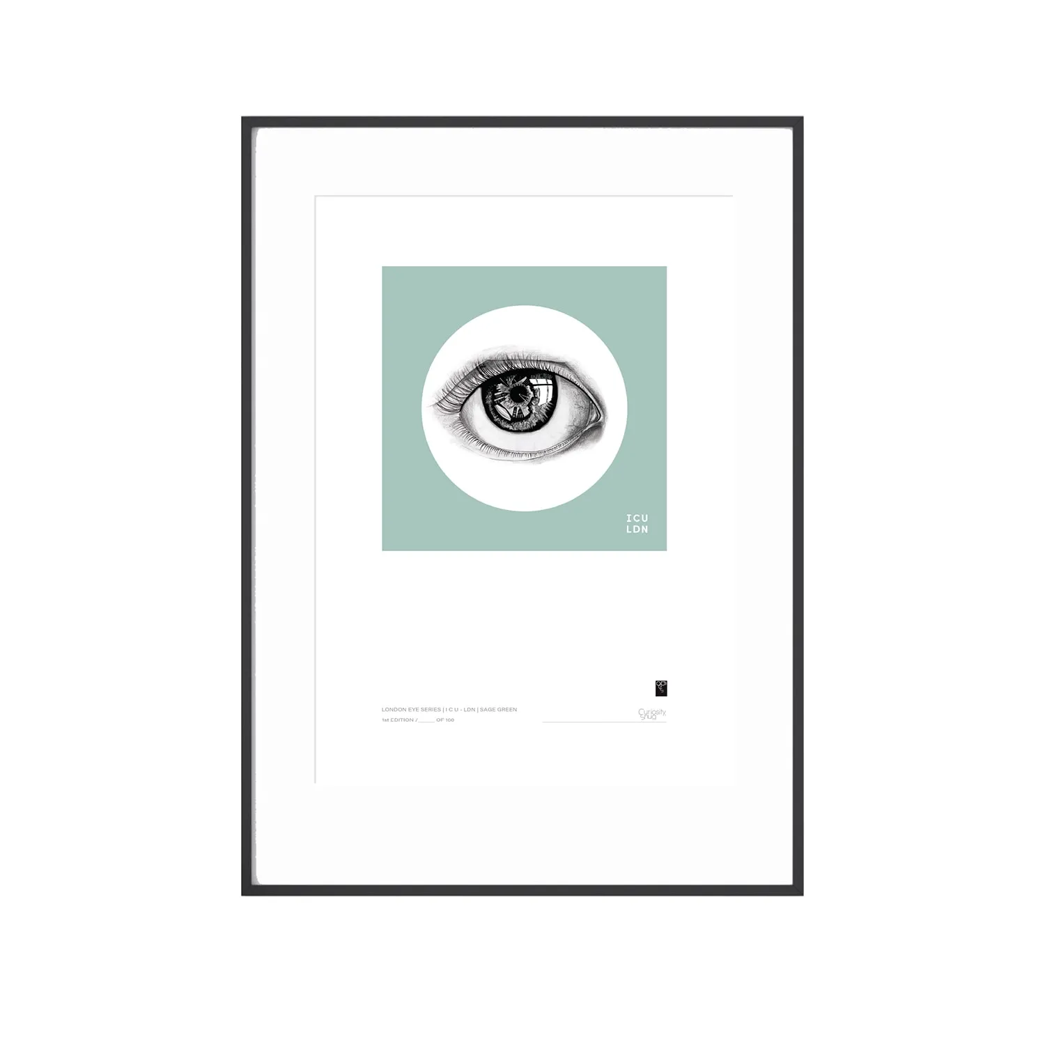 London Eye Series I C U L D N Art Print - Sage Green