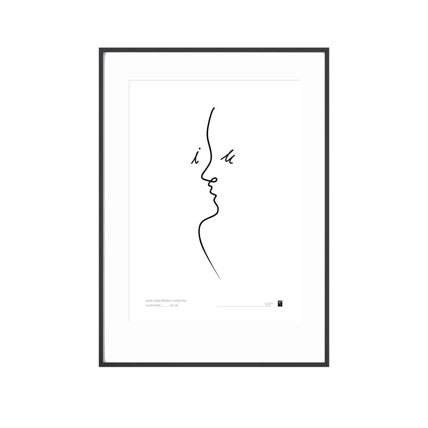 Love Lines Series A3 Art Print - Black image