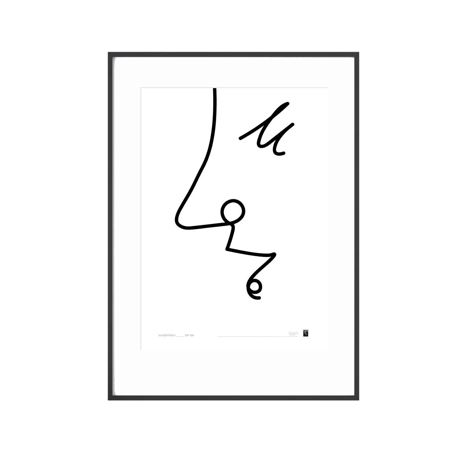 Love Lines Series A3 Wall Art Print - Black image