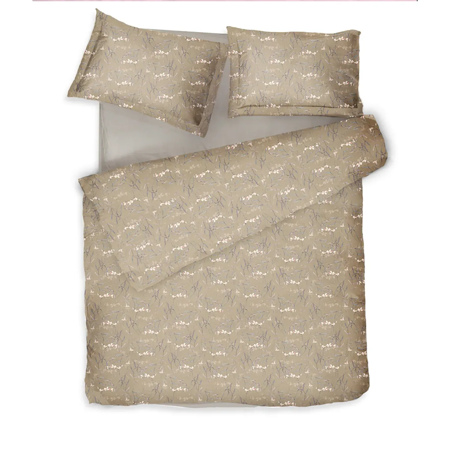 Dreamy Khaki Full Size Bed Linen Set - Green, Cotton Sateen