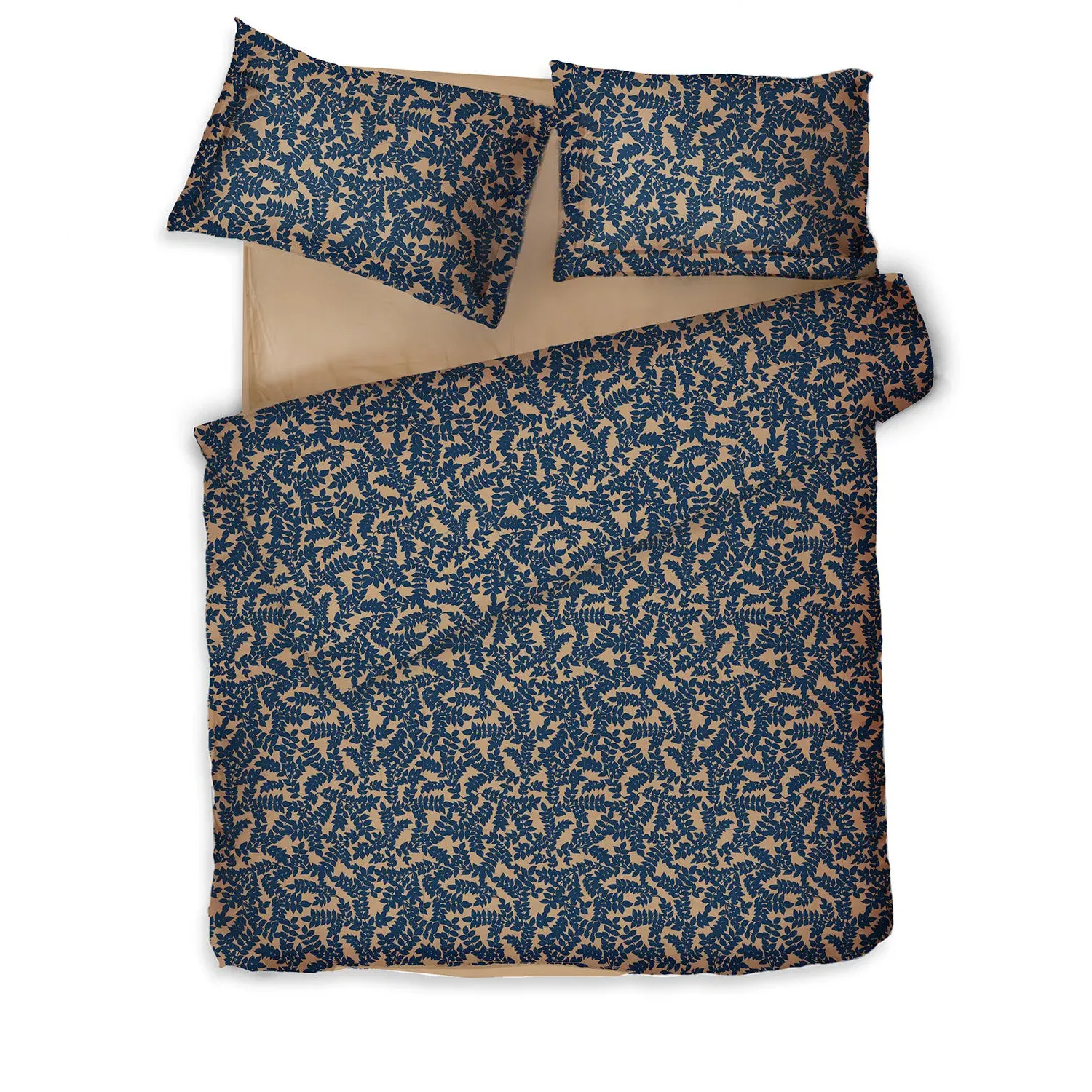 Jaquard Oud Double Bed Linen Set - Blue, Cotton Sateen