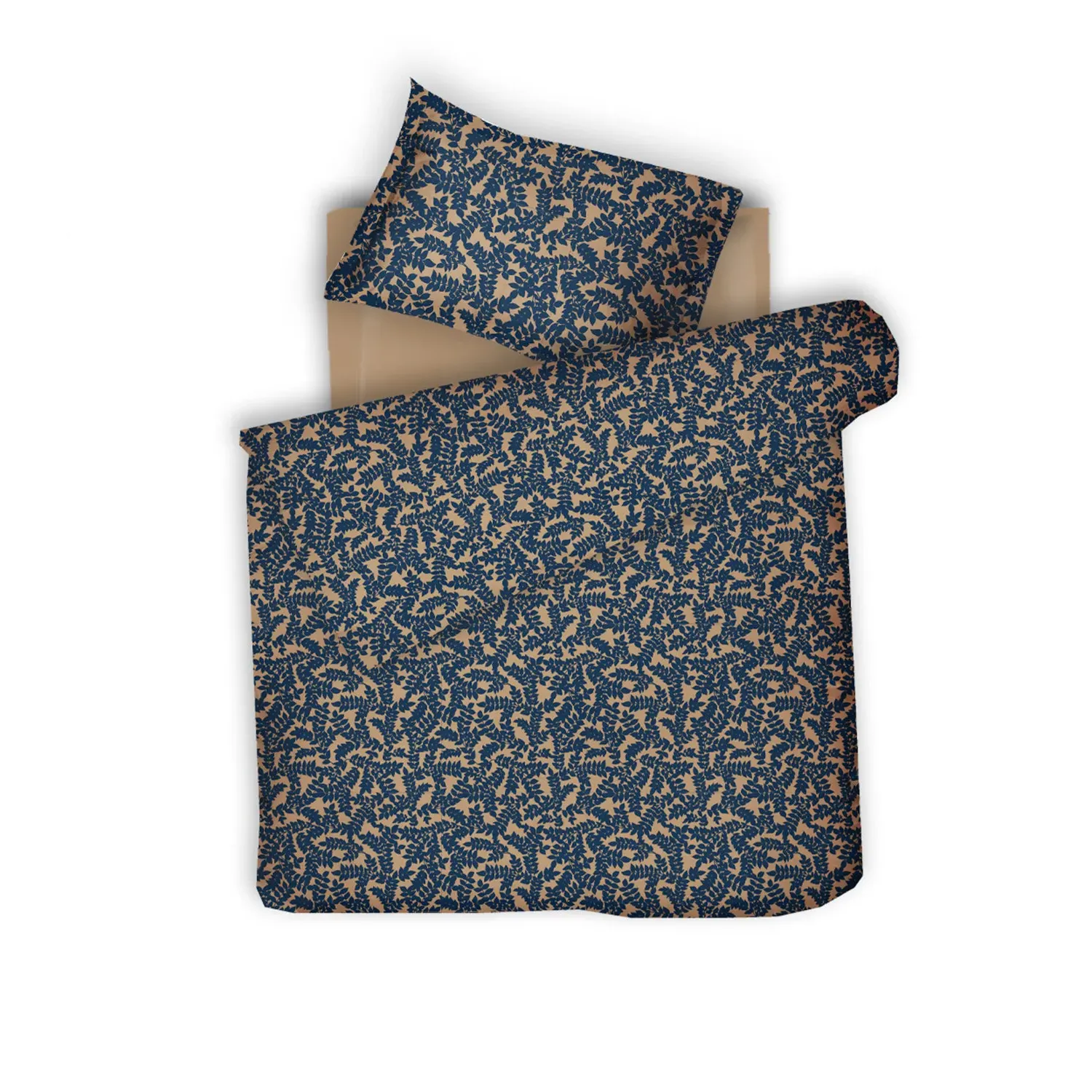 Jaquard Oud Single Bed Linen Set - Blue, Cotton Sateen