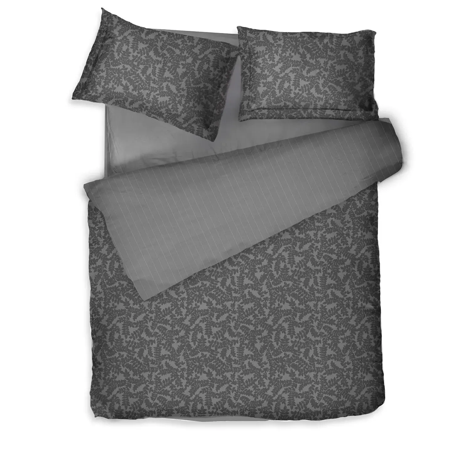Jaquard Single Bed Linen Set - Grey, Cotton Sateen