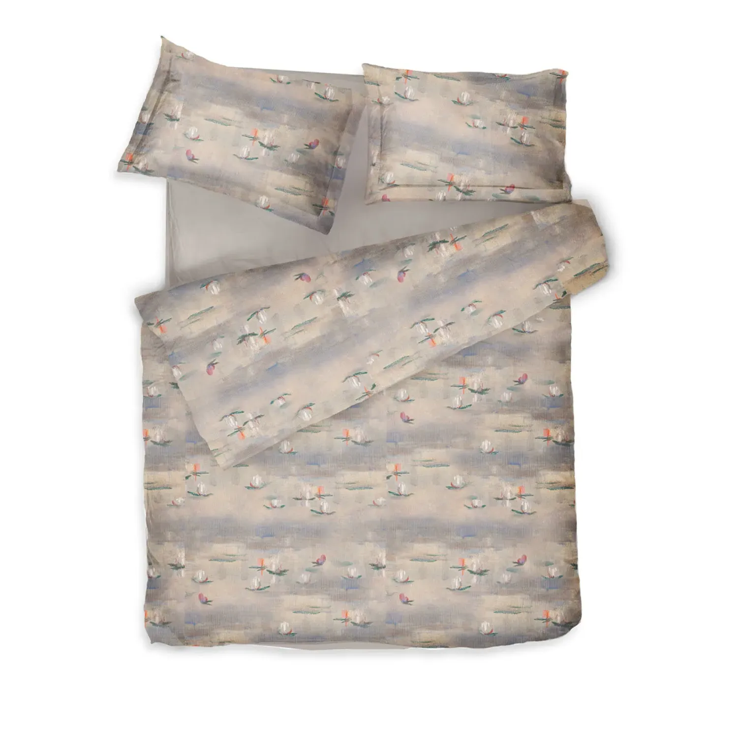 Lily Full Size Sateen Bed Linen Set - Purple, Cotton