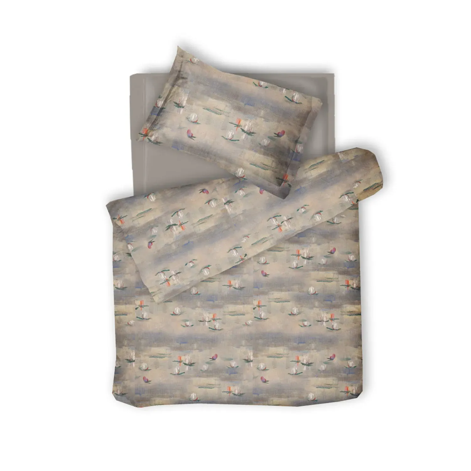 Lily Single Size Sateen Bed Linen Set - Purple, Cotton image