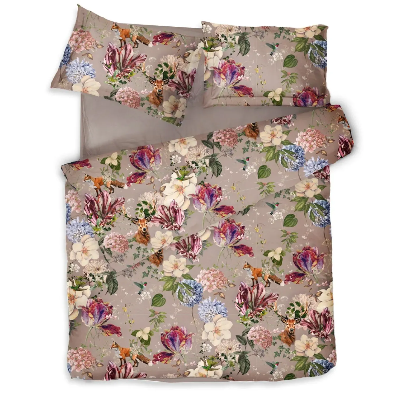 Magic Garden Single Bedding Set - Beige, Cotton Sateen