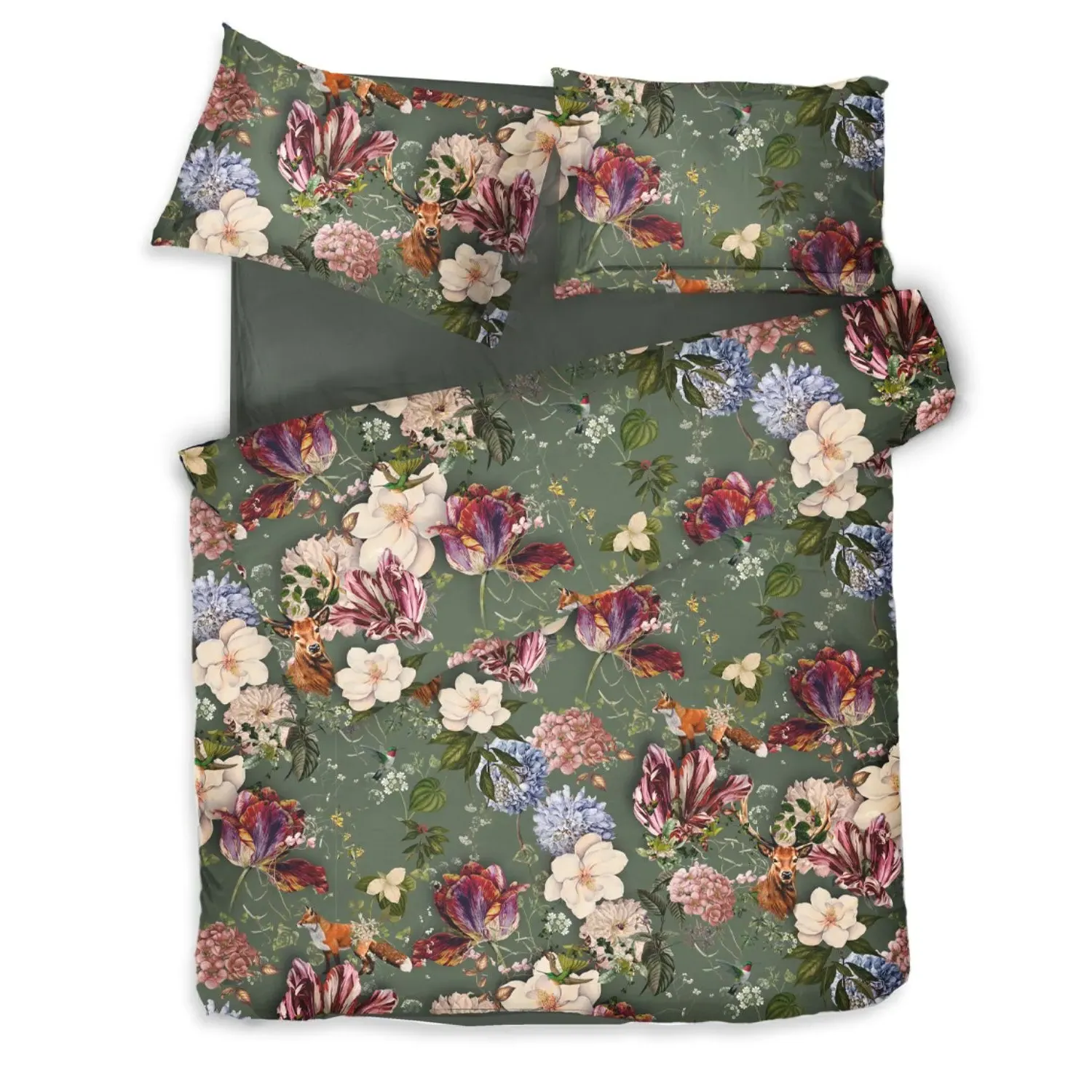 Magic Garden Single Bedding Set - Green, Cotton Sateen