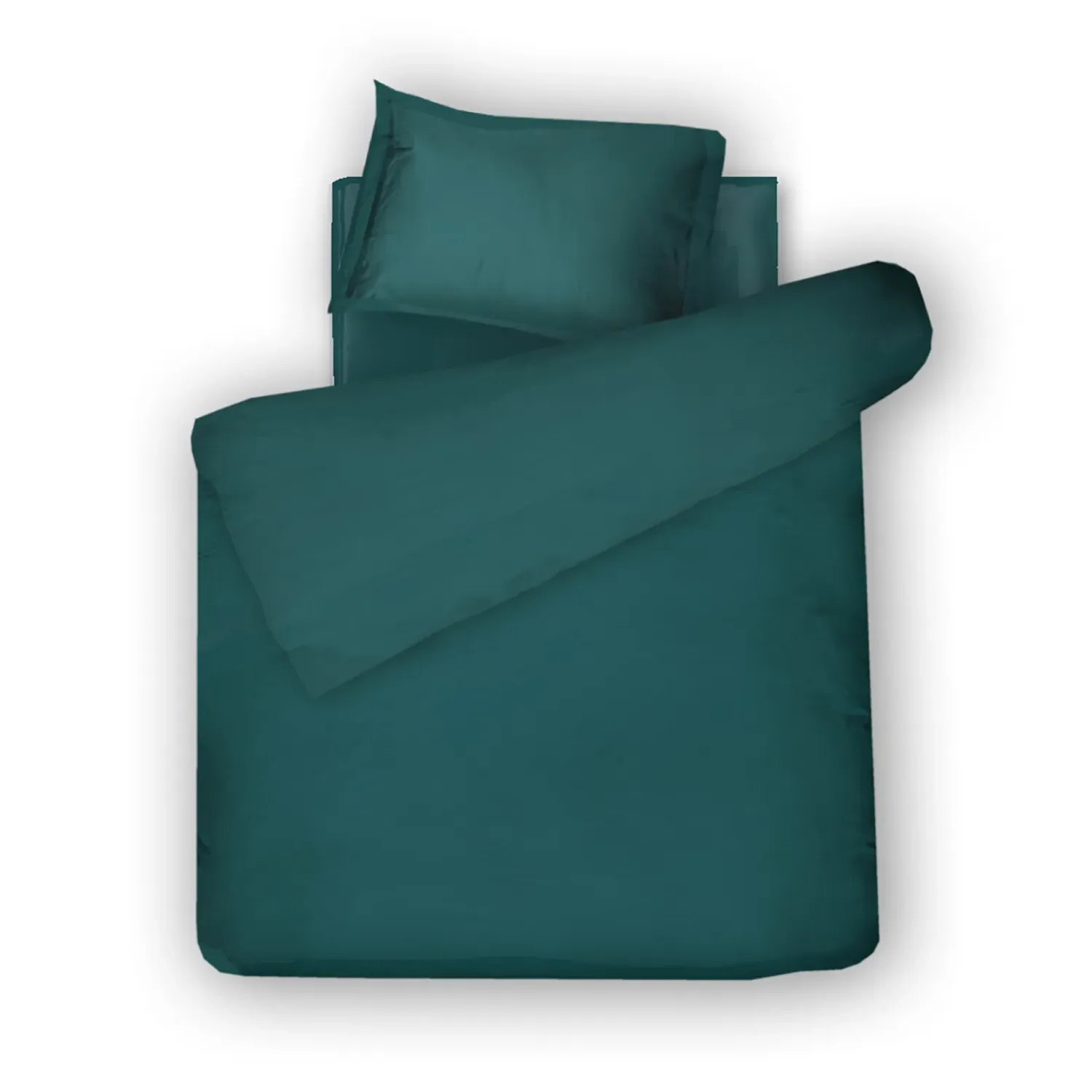 Single Size Sateen Bed Linen Set - Teal, Cotton