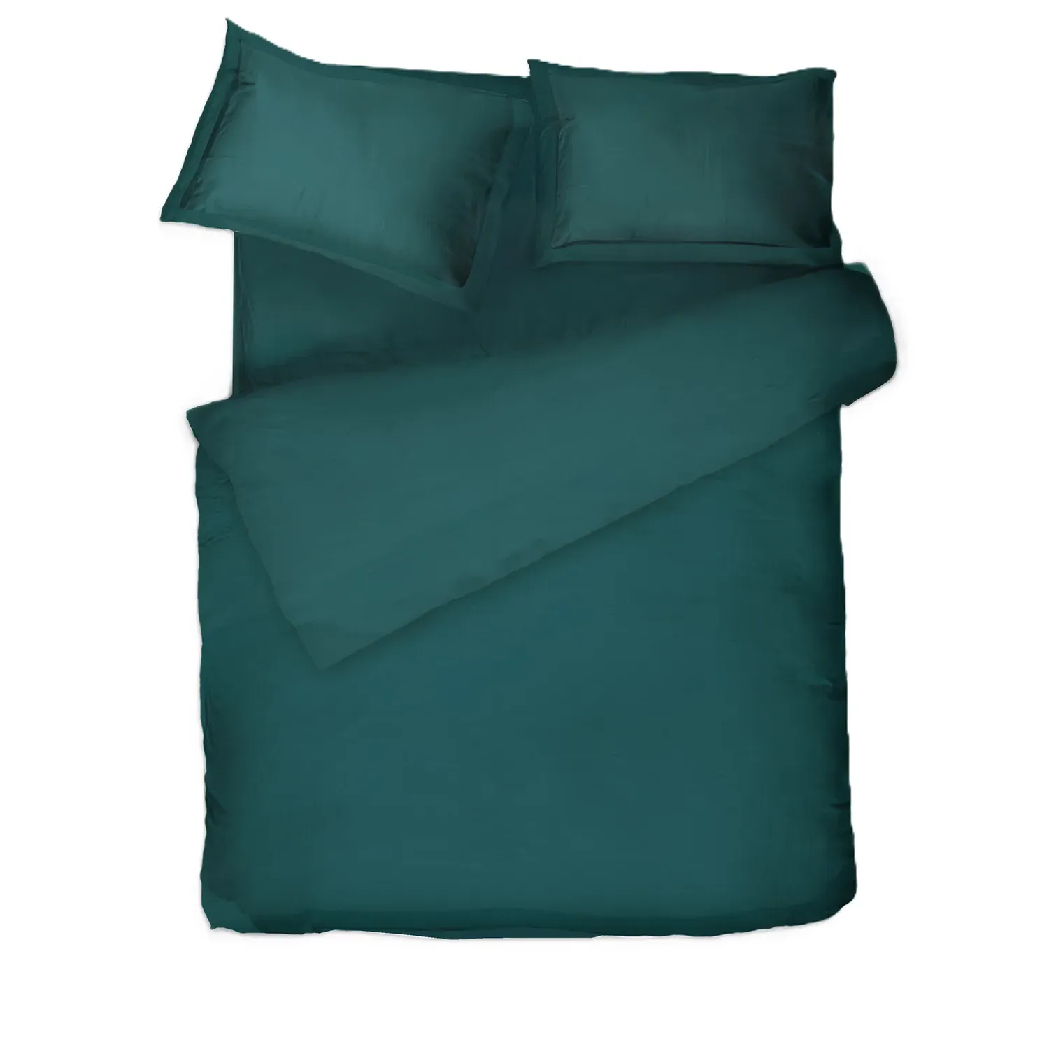 Super King Size Sateen Bed Linen Set - Teal, Cotton