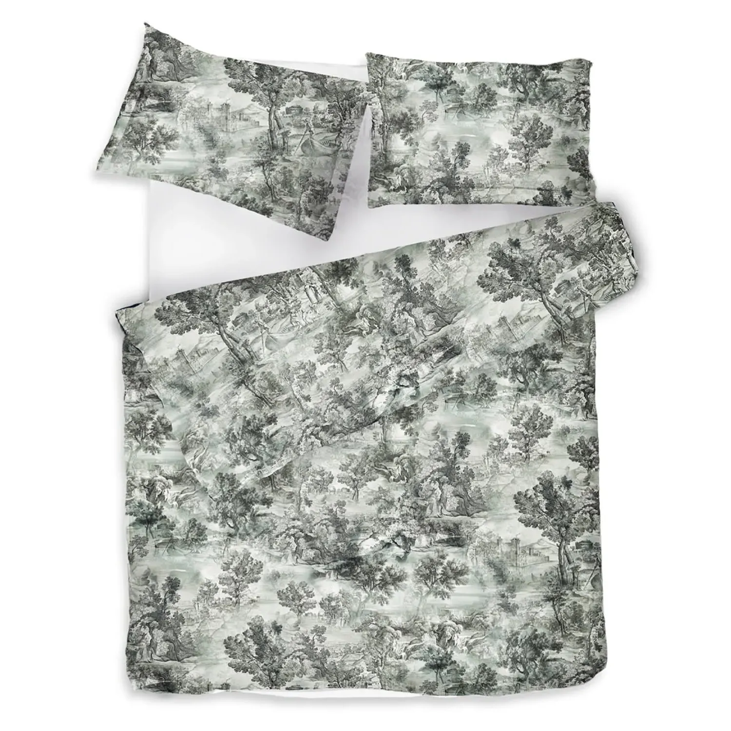 The Lover's Tale Single Bedding Set - Green, Cotton Sateen image