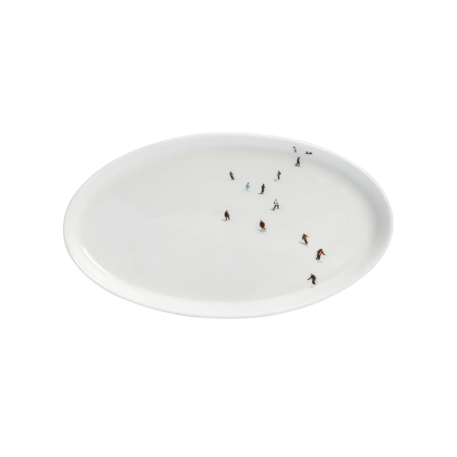 Skier Oval Dish - White image