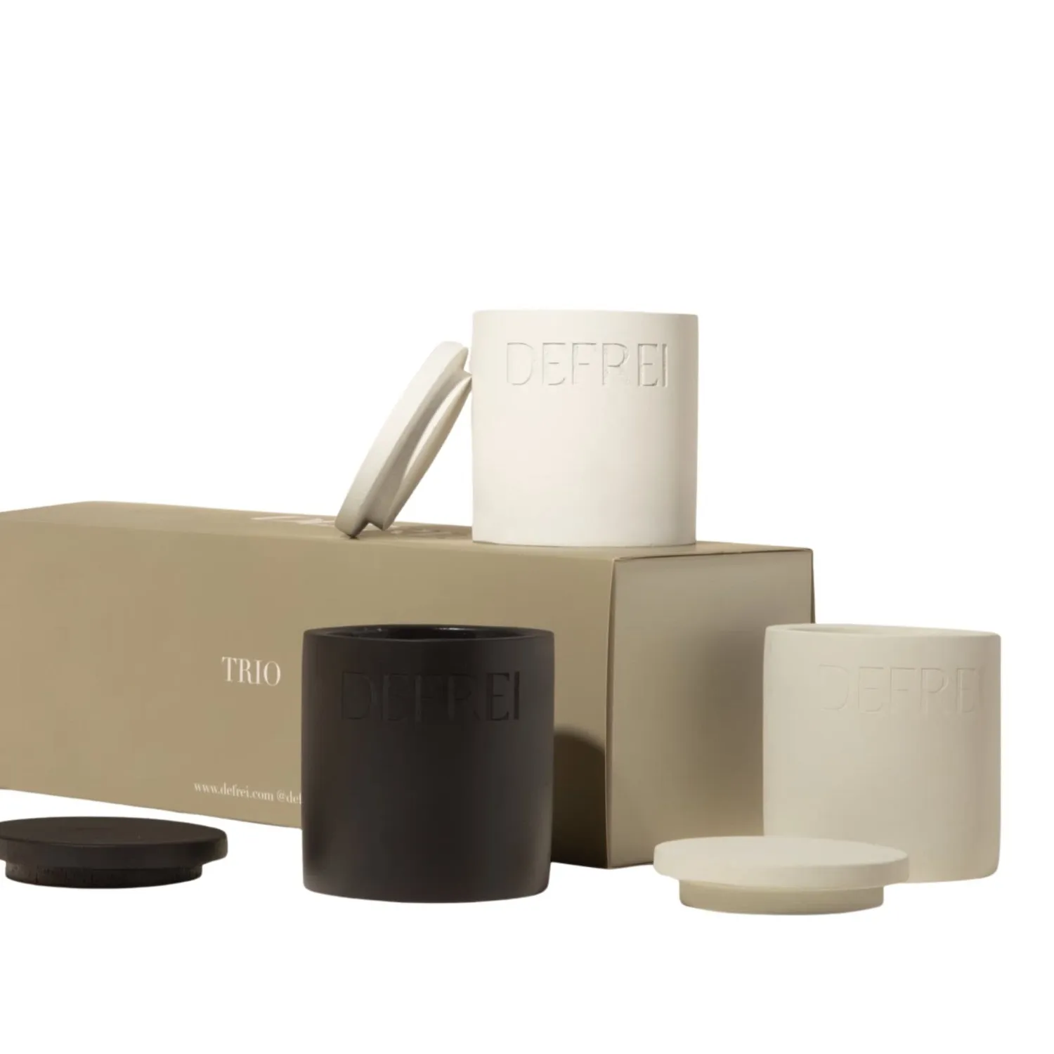 Monochrome Trio Candle Gift Set - Black/White/Grey image