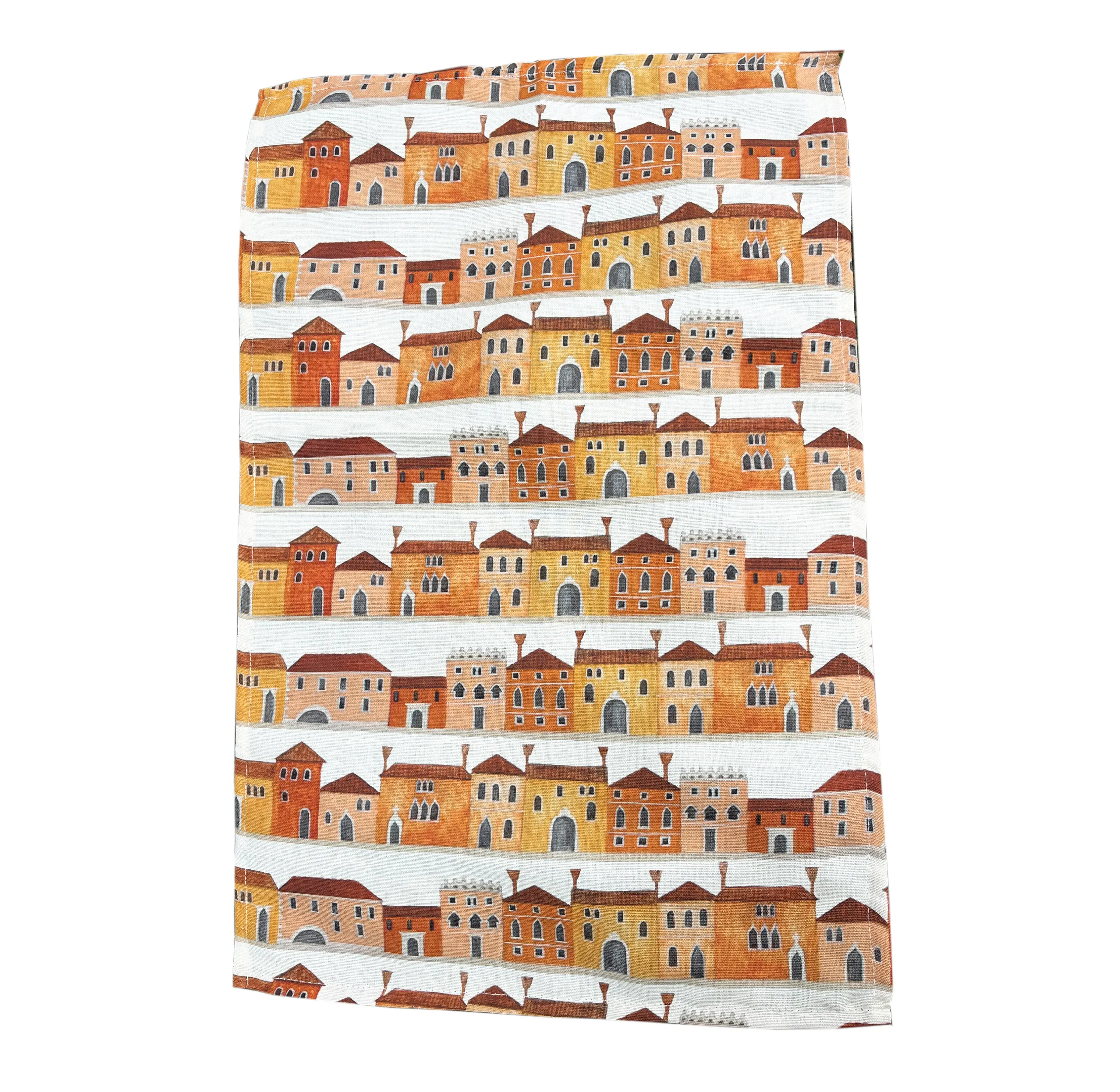 Limited Edition Venetian Houses Tea Towel - Orange image