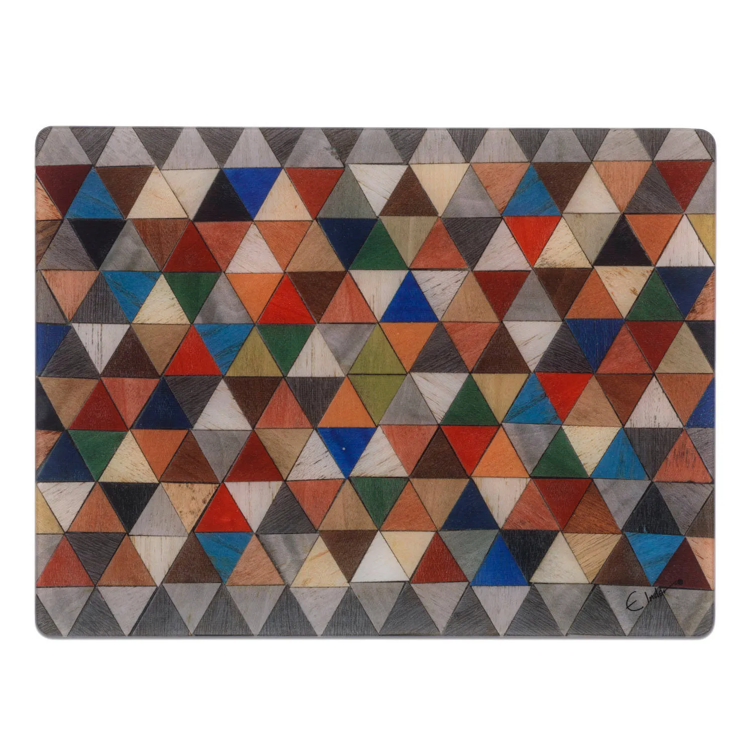 Harlequin Mosaic Chopping Board - Red/Green, Recycled Glass
