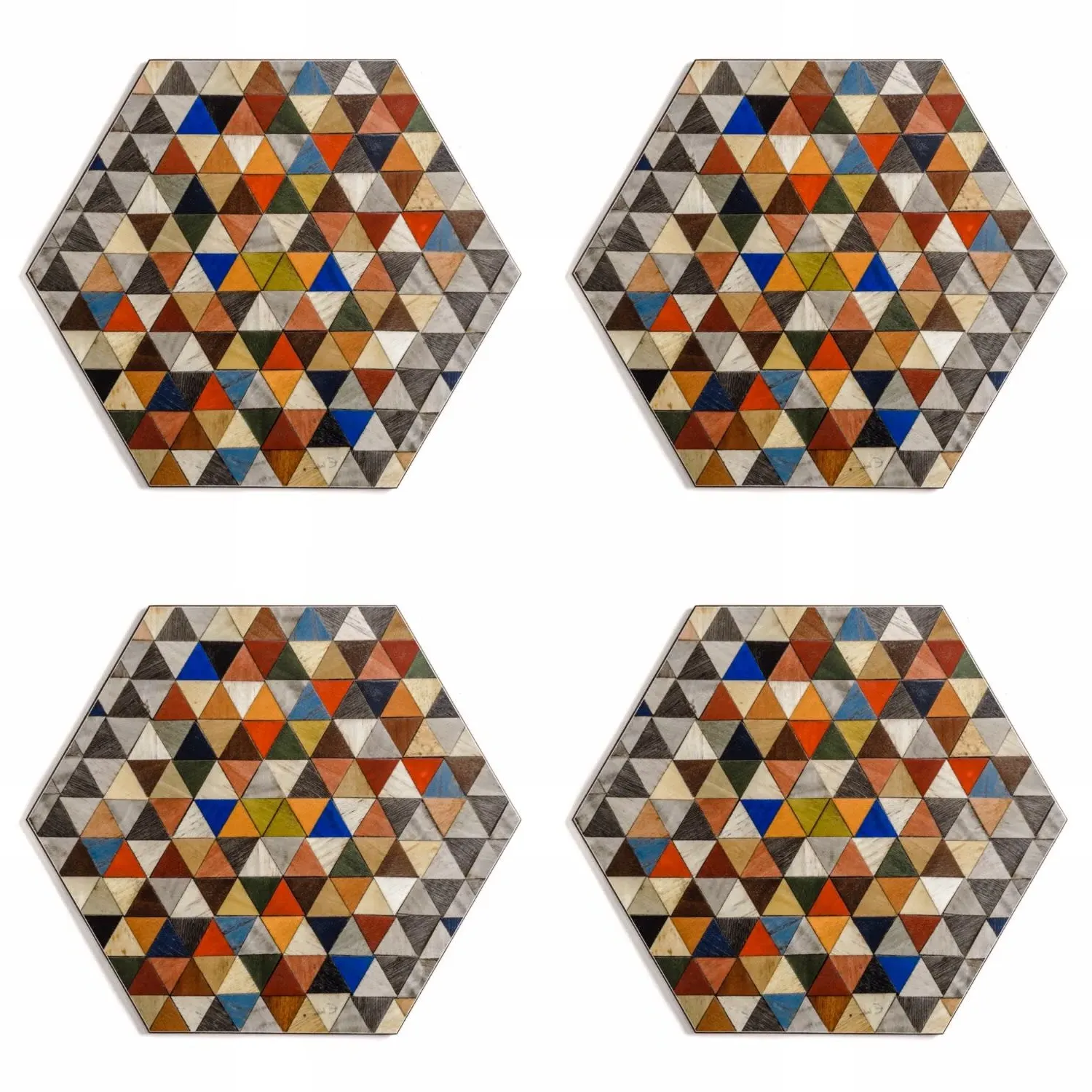 Hexagonal Coaster Set - Green, Eucalyptus image