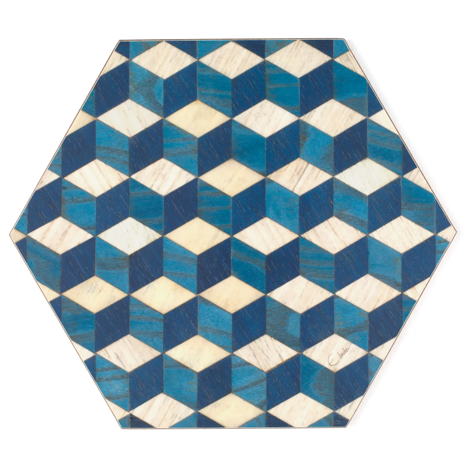 Hexagonal Placemat Set of 4 - Blue, Melamine image