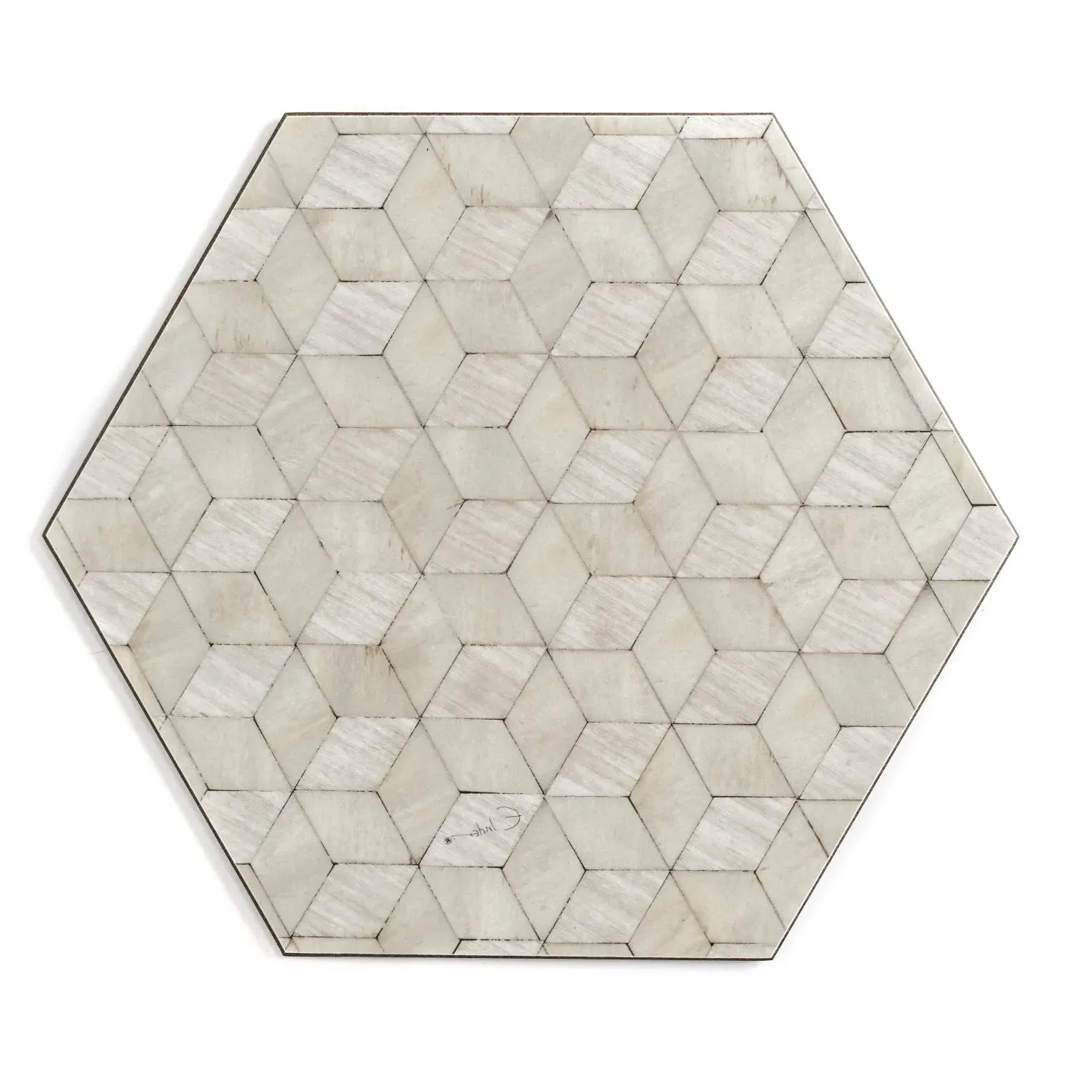Hexagonal Placemats Set of 6 - Green, Melamine image