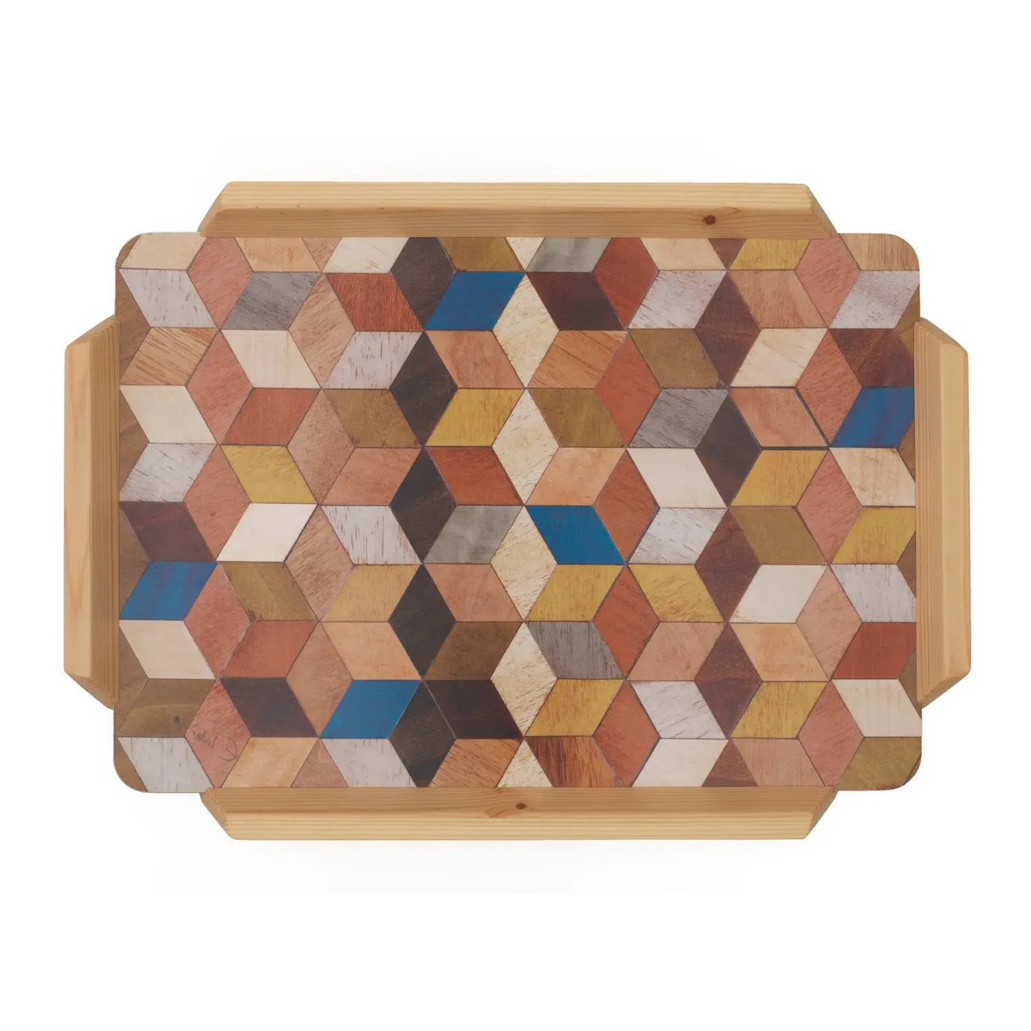 Leo Extra Large Serving Tray - Blue/Green, Eucalyptus