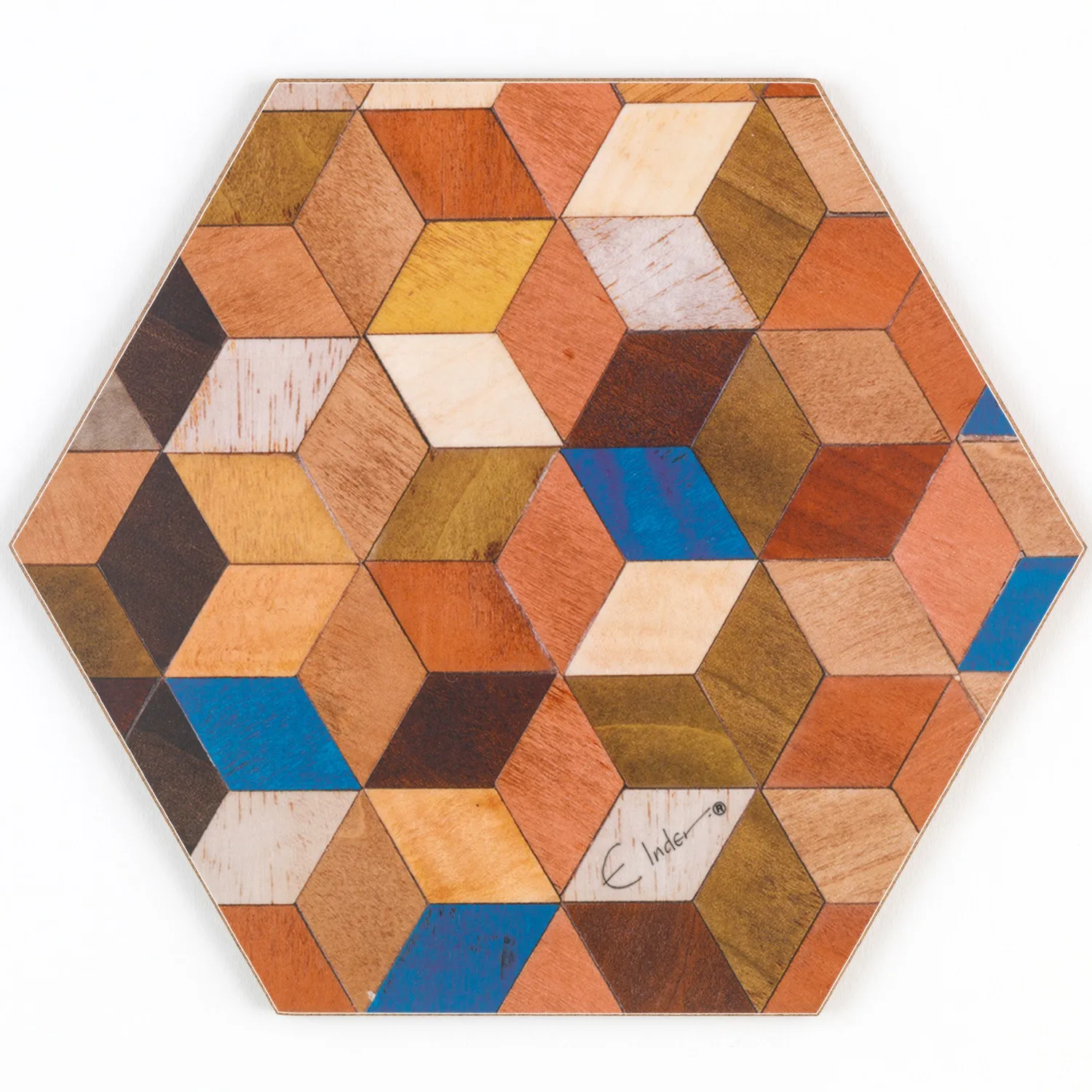 Leo Hexagonal Placemats Set of 6 - Terra Cotta image