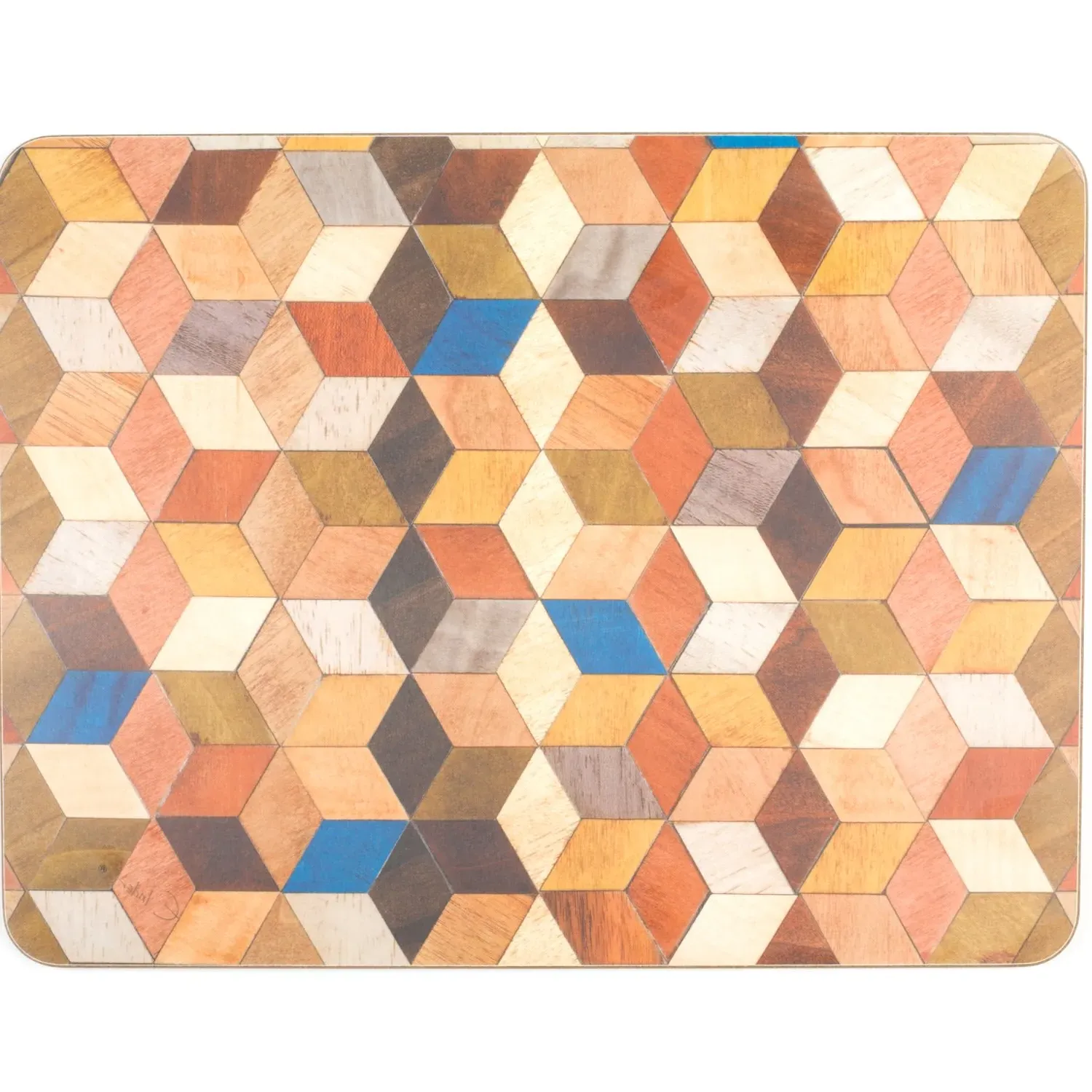 Leo Set of 6 Placemats - Blue/Green, Melamine