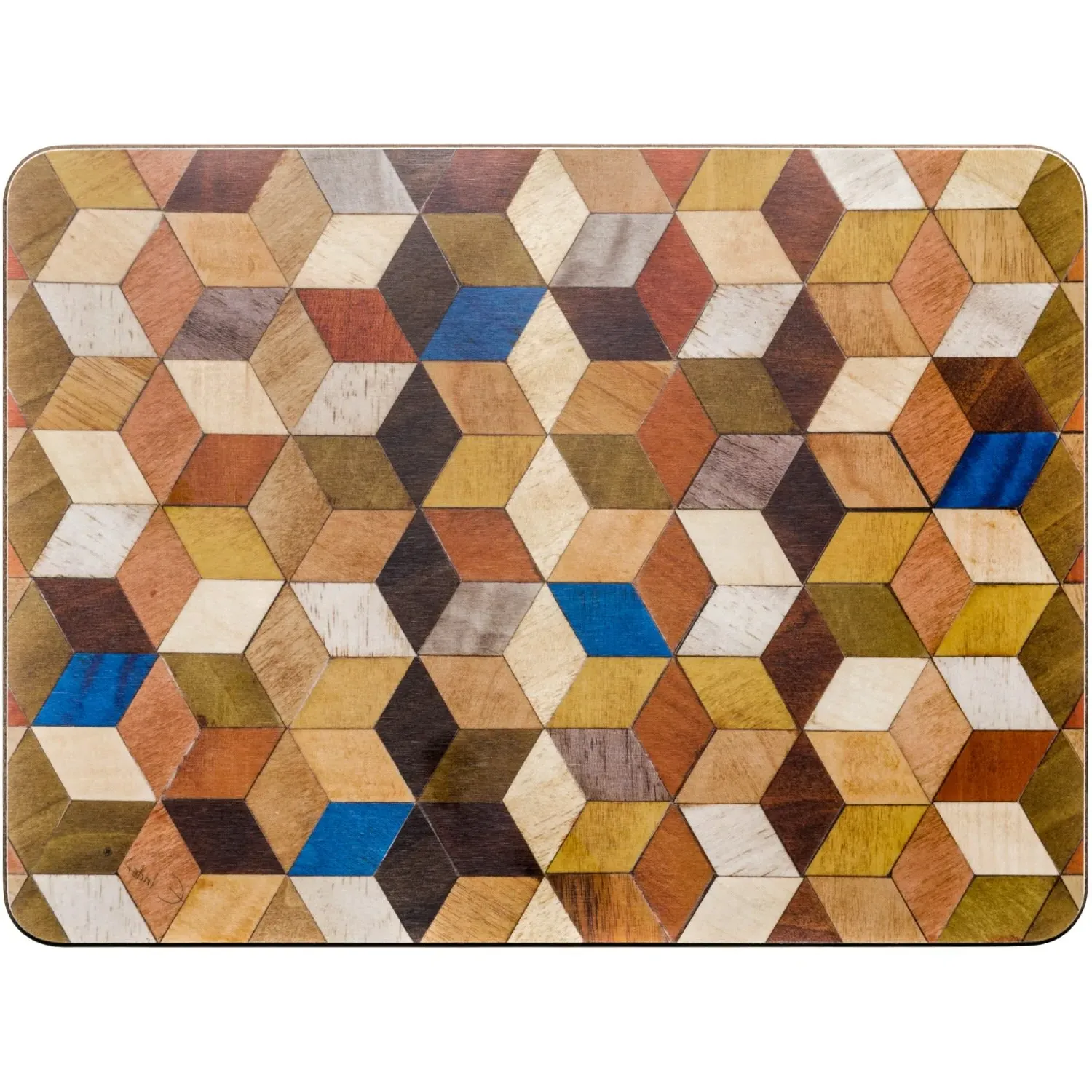 Leo Set of Four Placemats Heat Resistant - Blue/Green