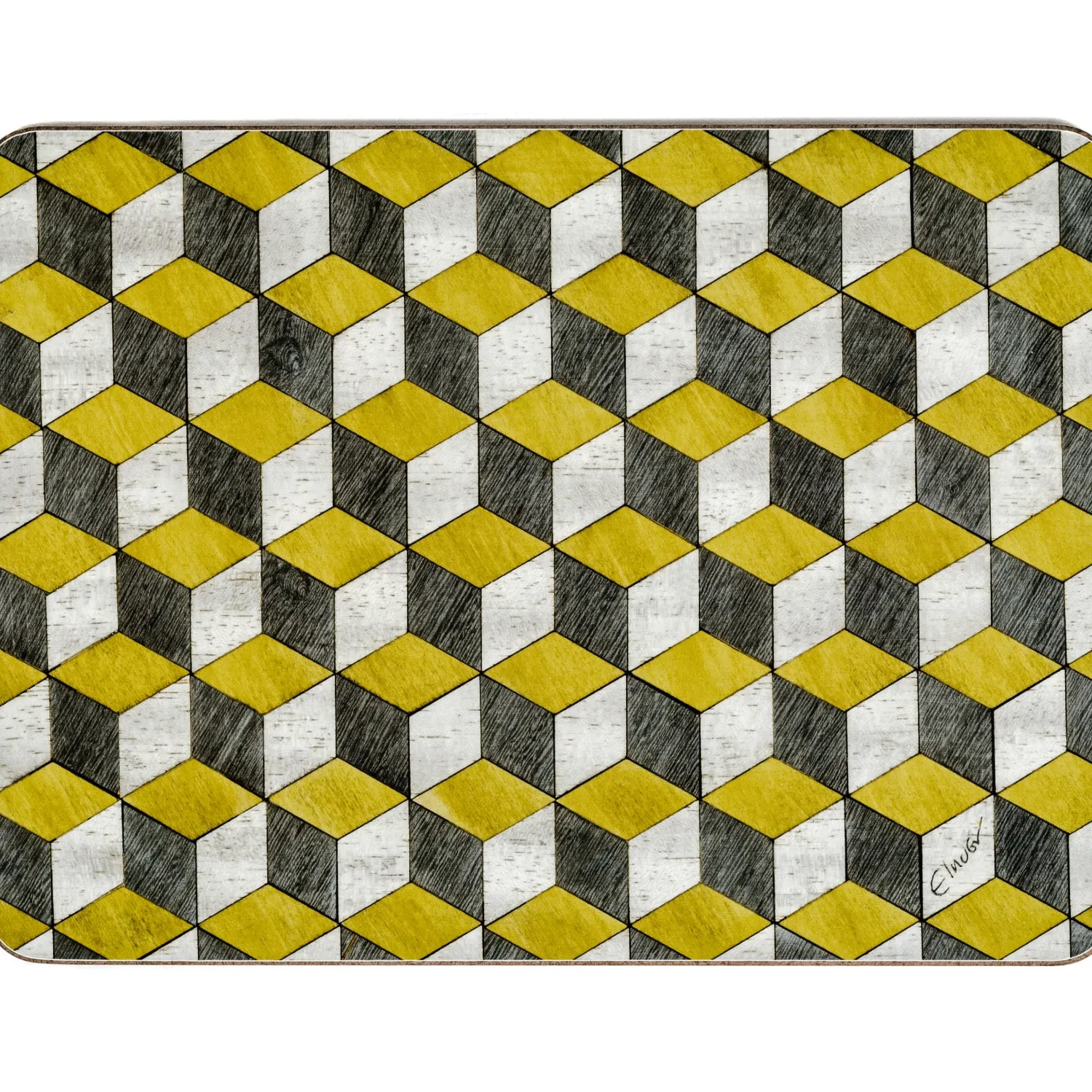 Lyme Regis Placemats Set of 6 - Yellow, Melamine image
