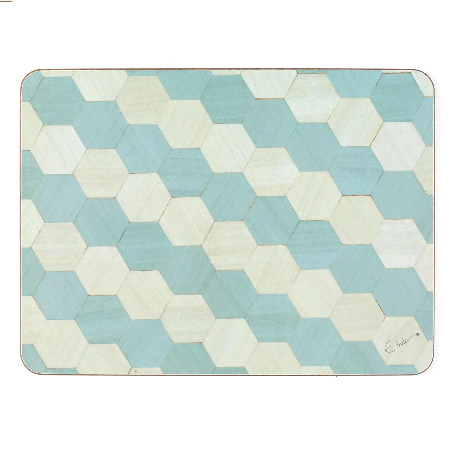 Sorrento Hexagonal Placemat Set - Light Blue, Melamine