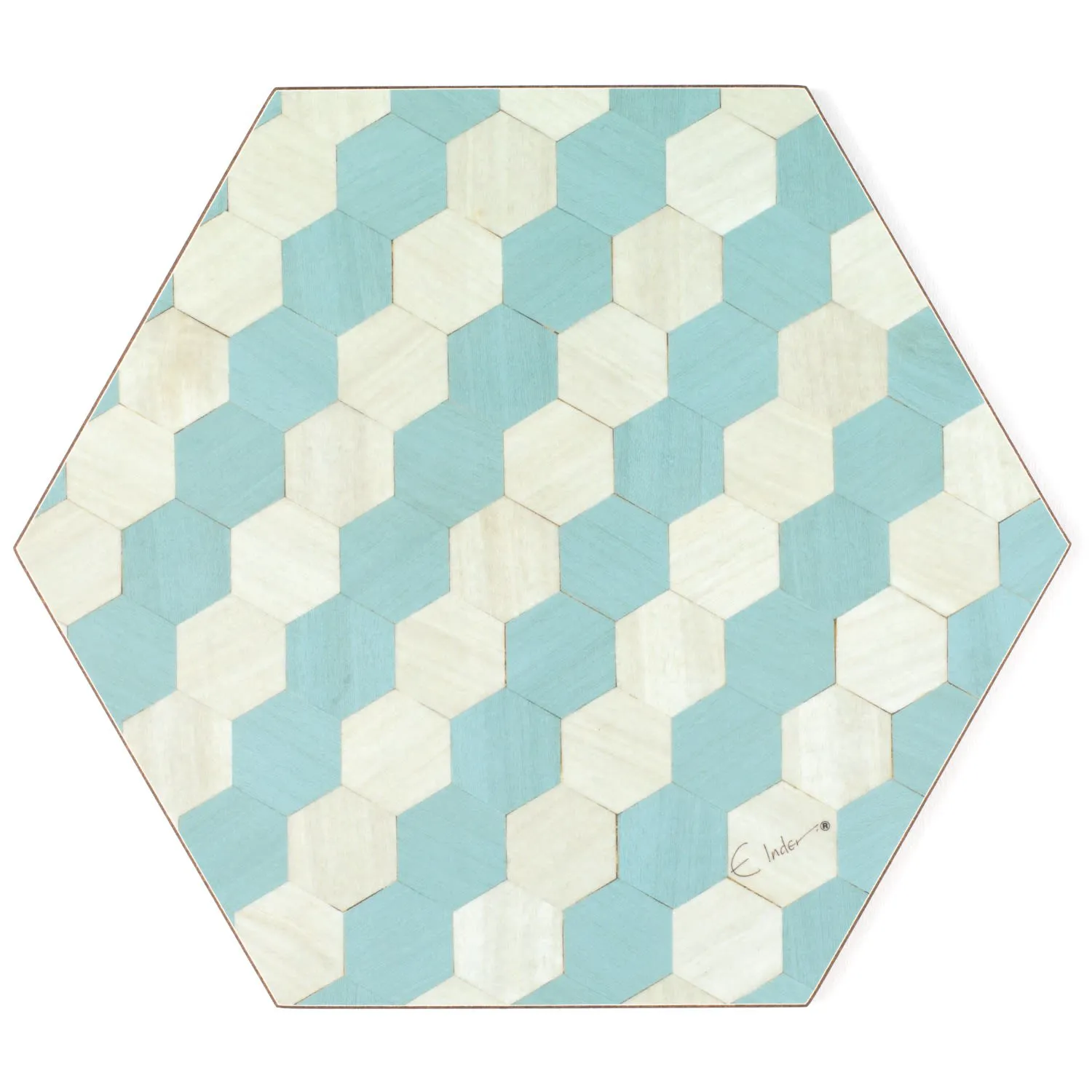 Sorrento Hexagonal Placemats Set of 6 - Light Blue