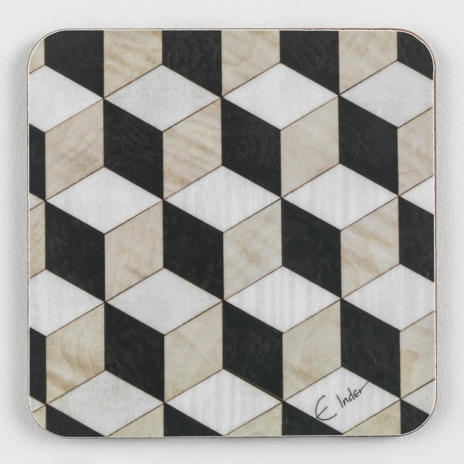 Square Coaster Set of Four - Black, Melamine