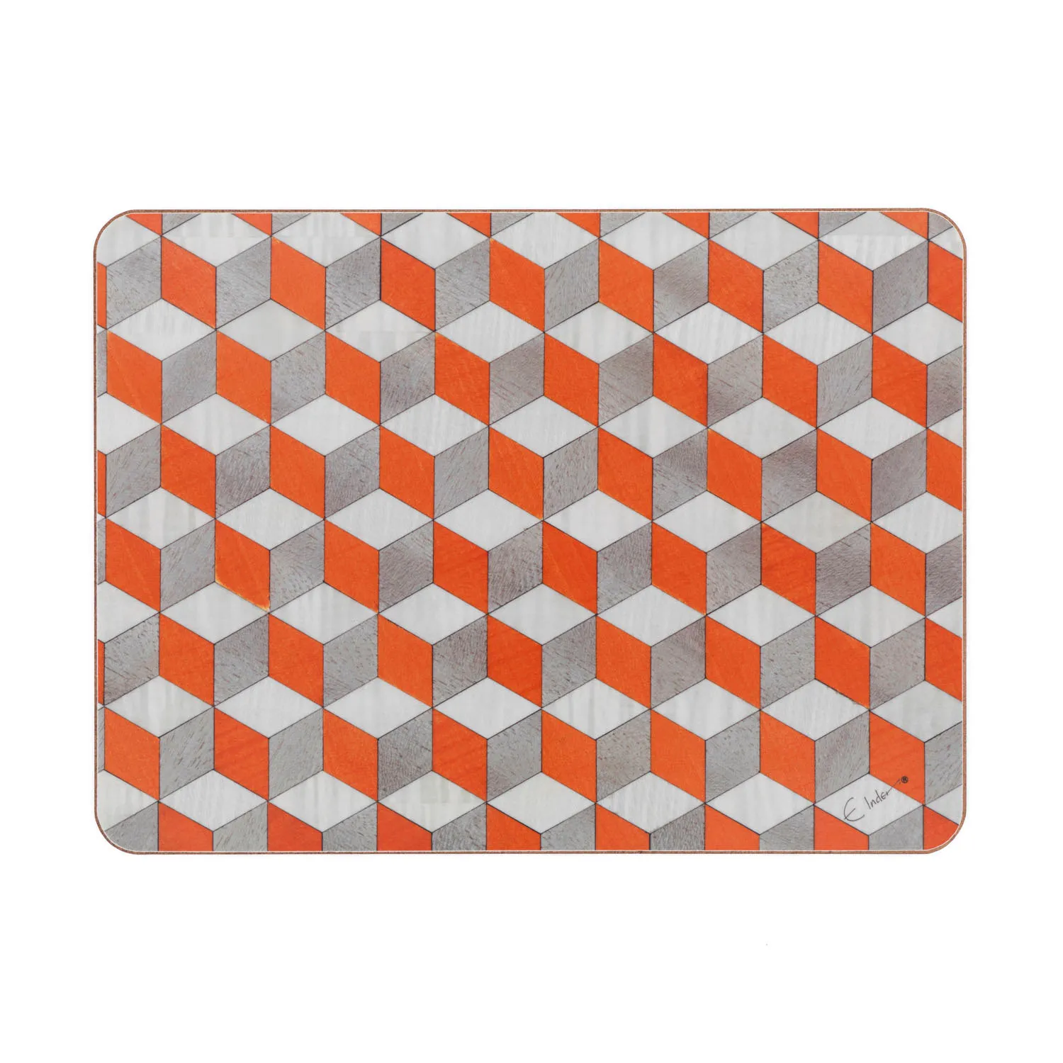 Tangerine Dream Large Placemats Set of 4 - Orange, Eucalyptus