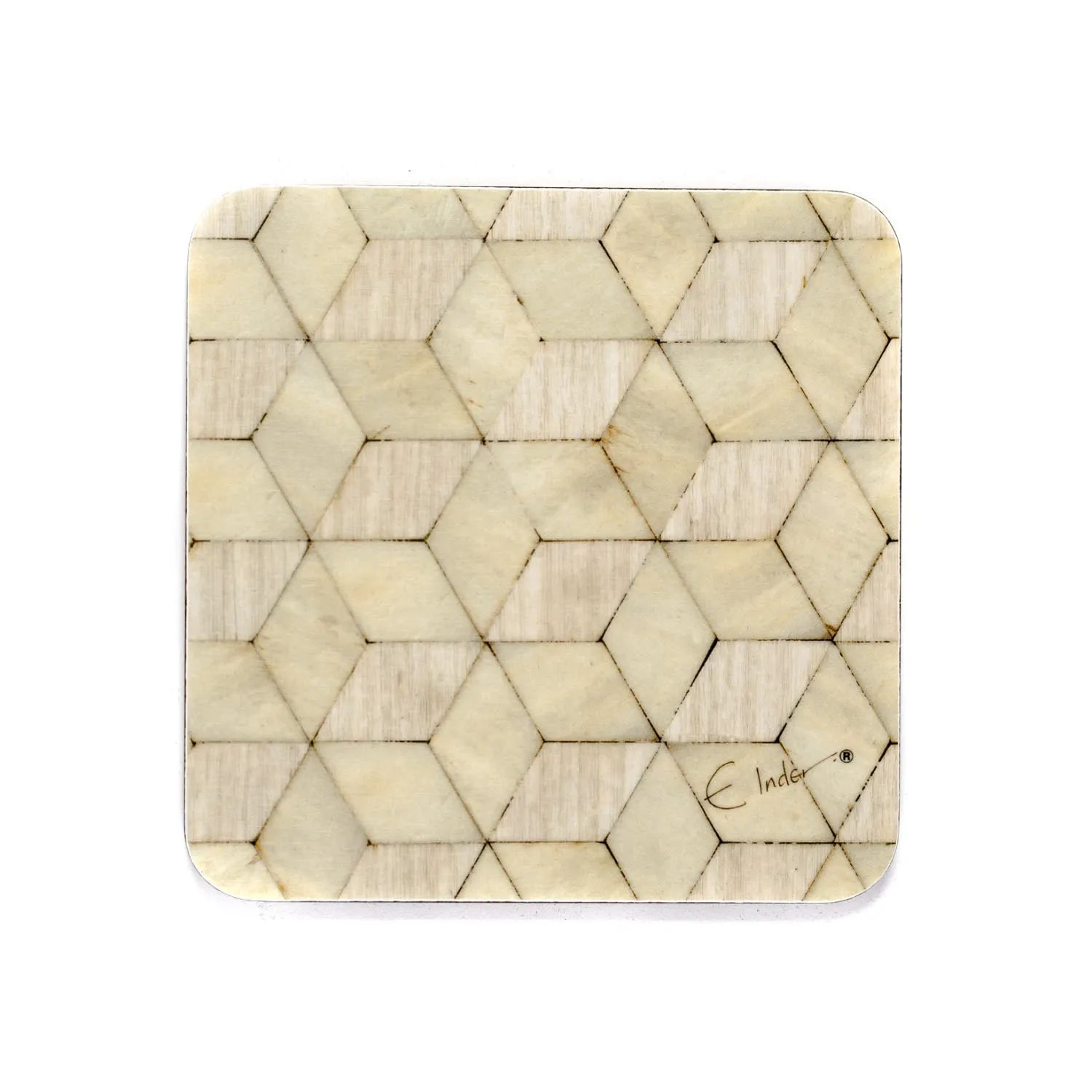 Waldorf Square Coasters Set of 6 - Green, Melamine