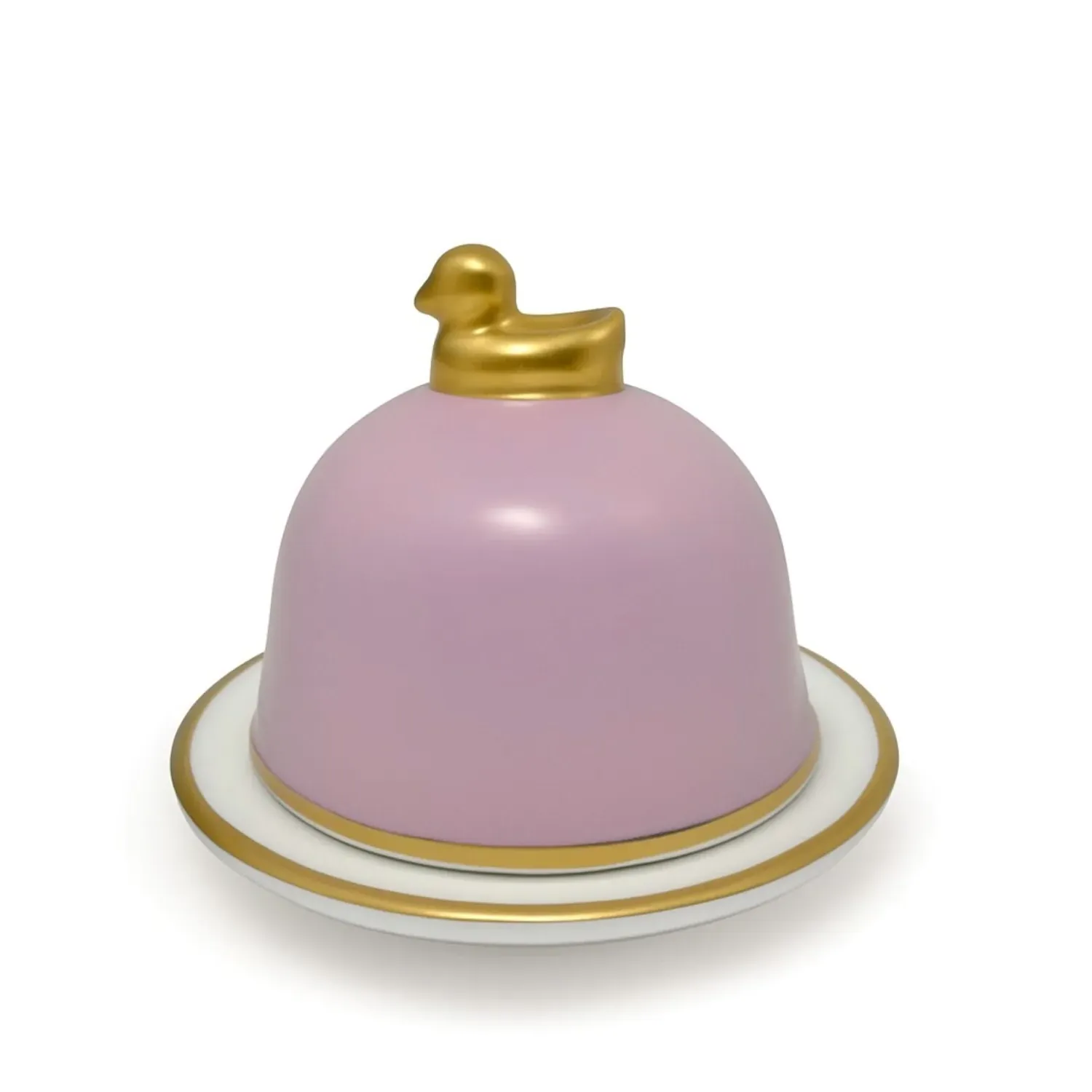 Butter Dish With Canard - Lilac, Porcelain