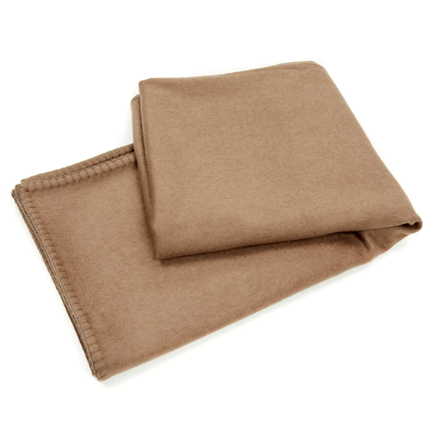 Cashmere Throw with Blanket Stitching - Brown image