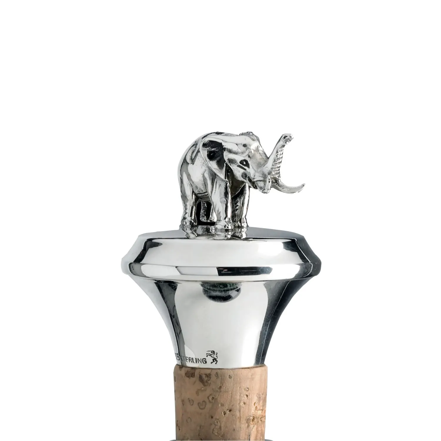 Elephant Cork Stopper - Silver