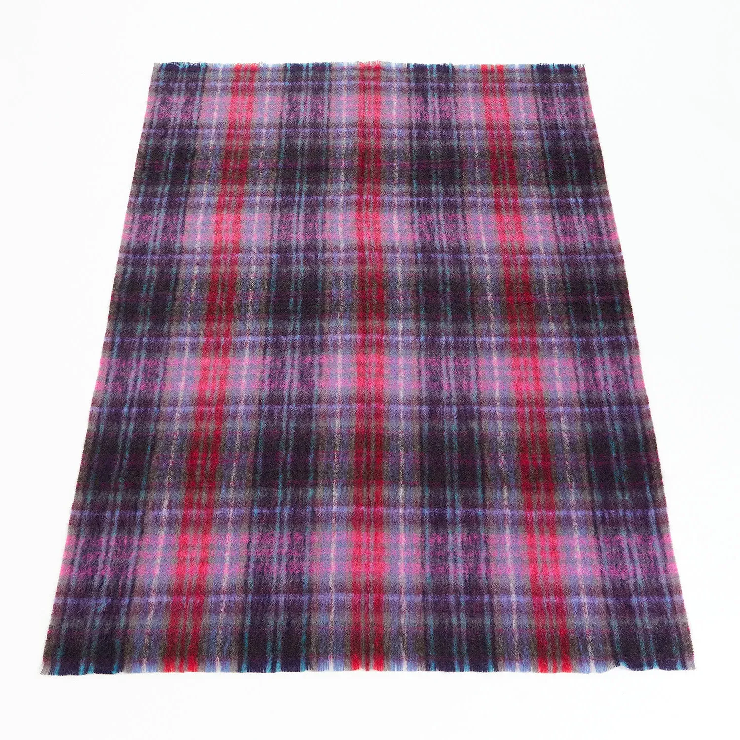 Large Mohair Highland Throw - Red, Mohair