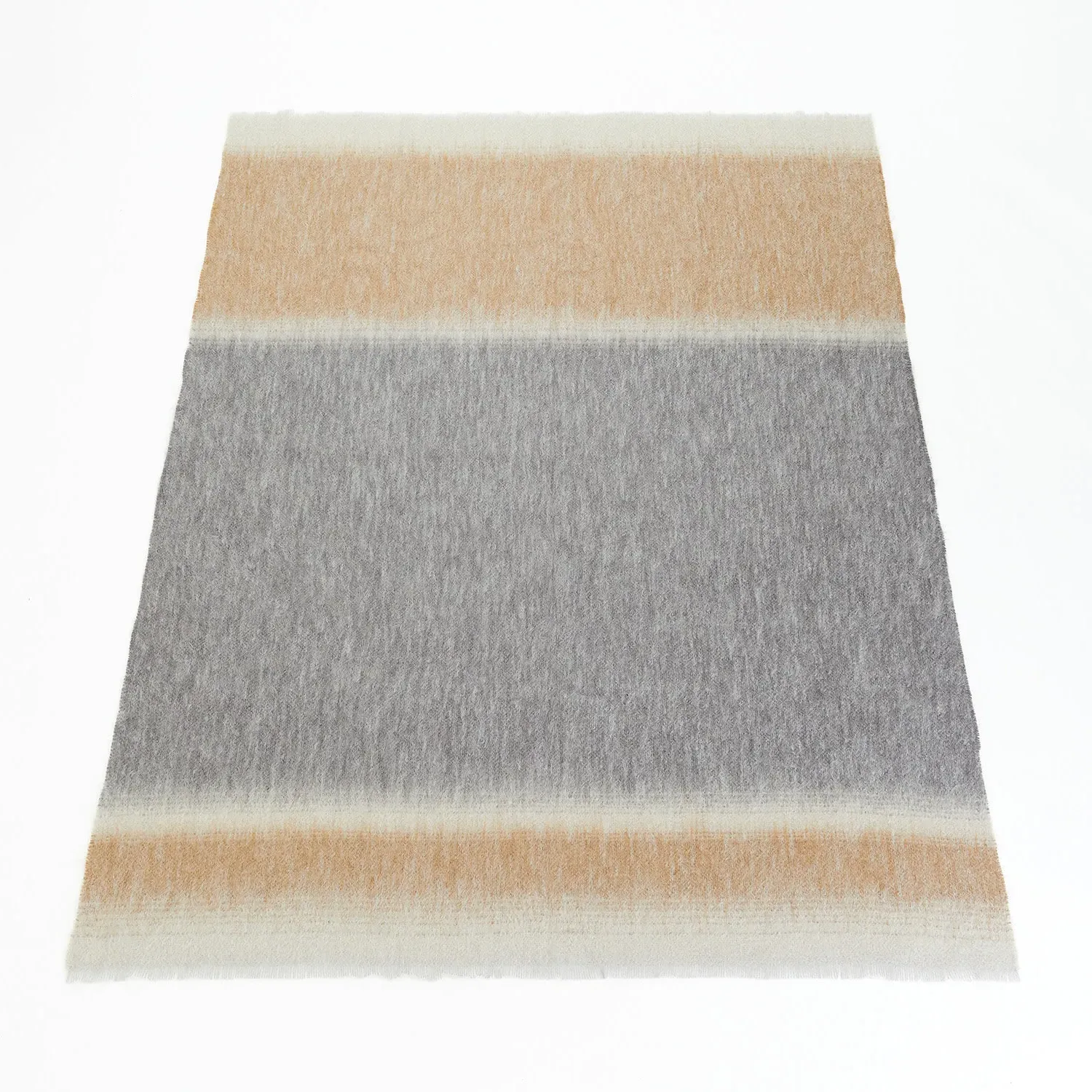Large Mohair Rothko Throw - Grey, Mohair
