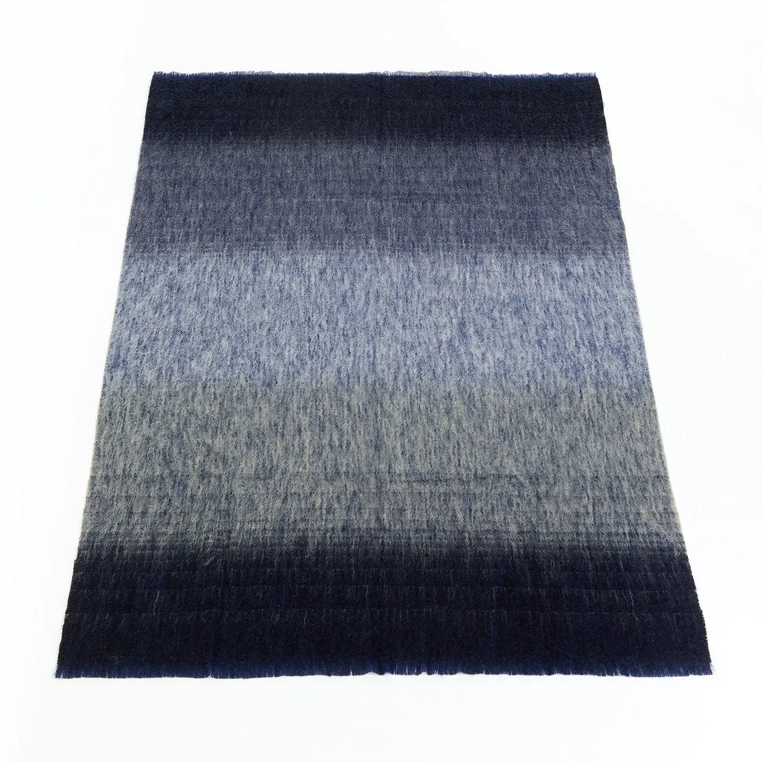 Large Mohair Shaded Throw - Black, Mohair