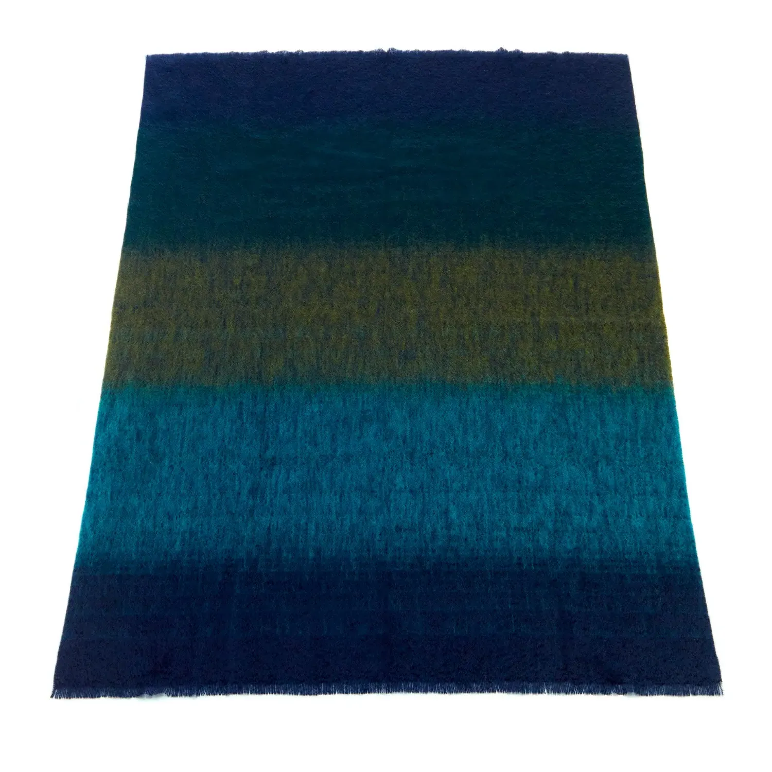 Large Mohair Shaded Throw - Blue, Mohair image