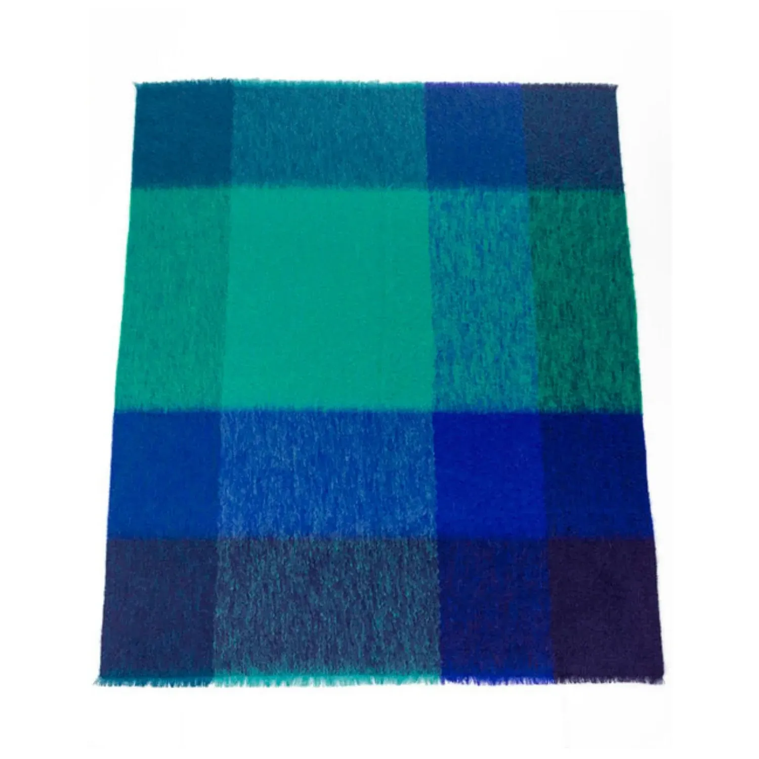 Large Mohair Throw Cascade Peacock - Blue