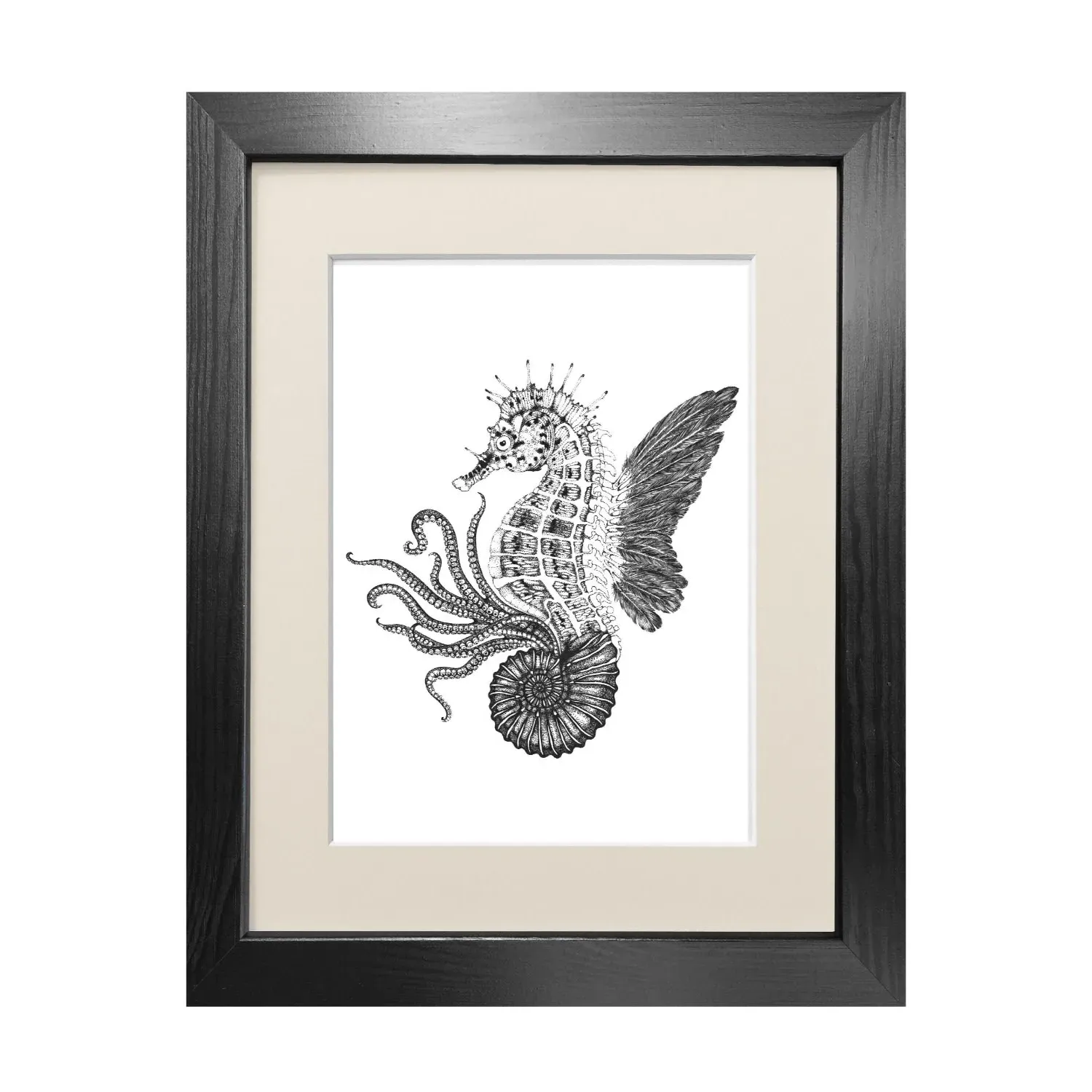 Ammonautilae A4 Fine Art Print - Black