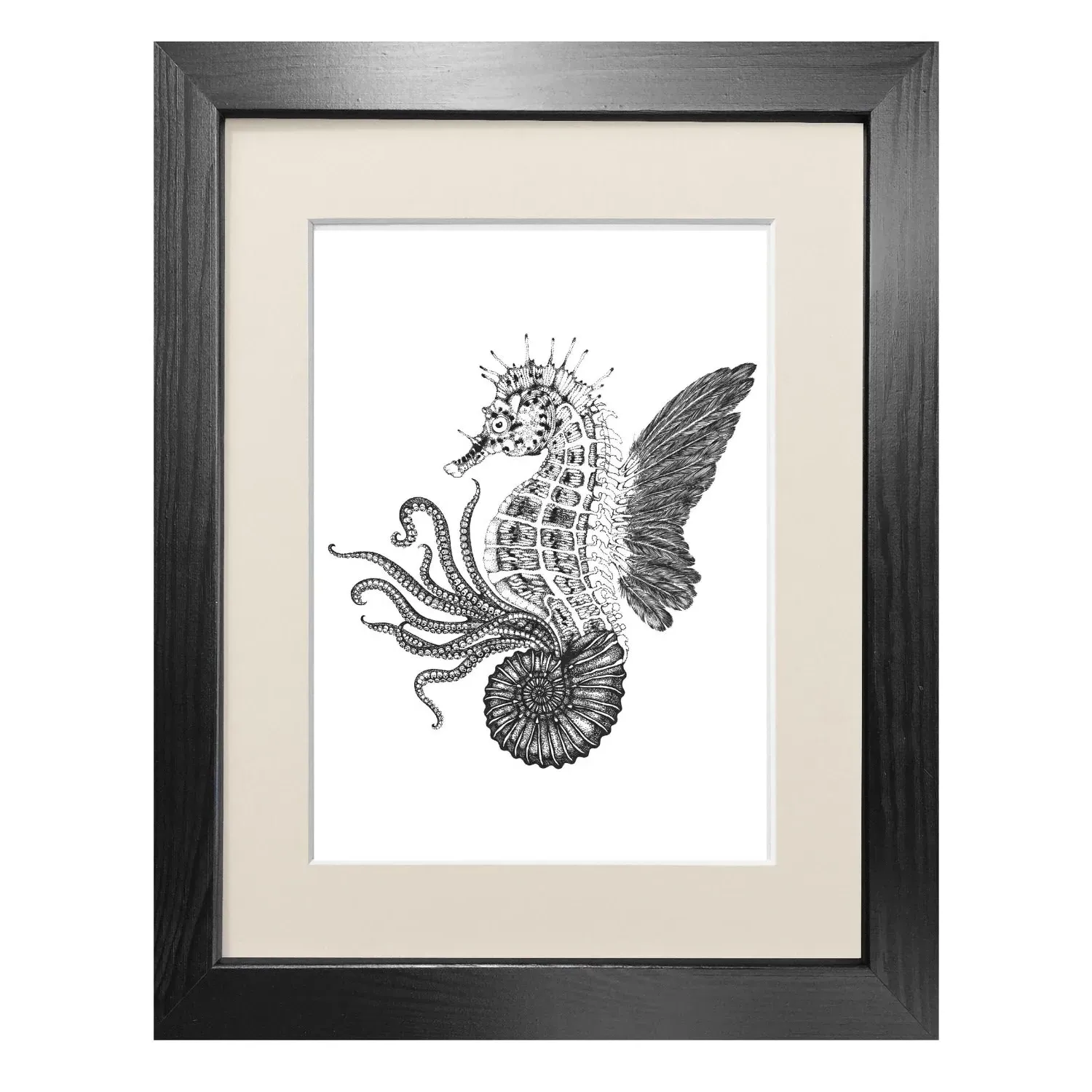Ammonautilae A5 Fine Art Print - Black