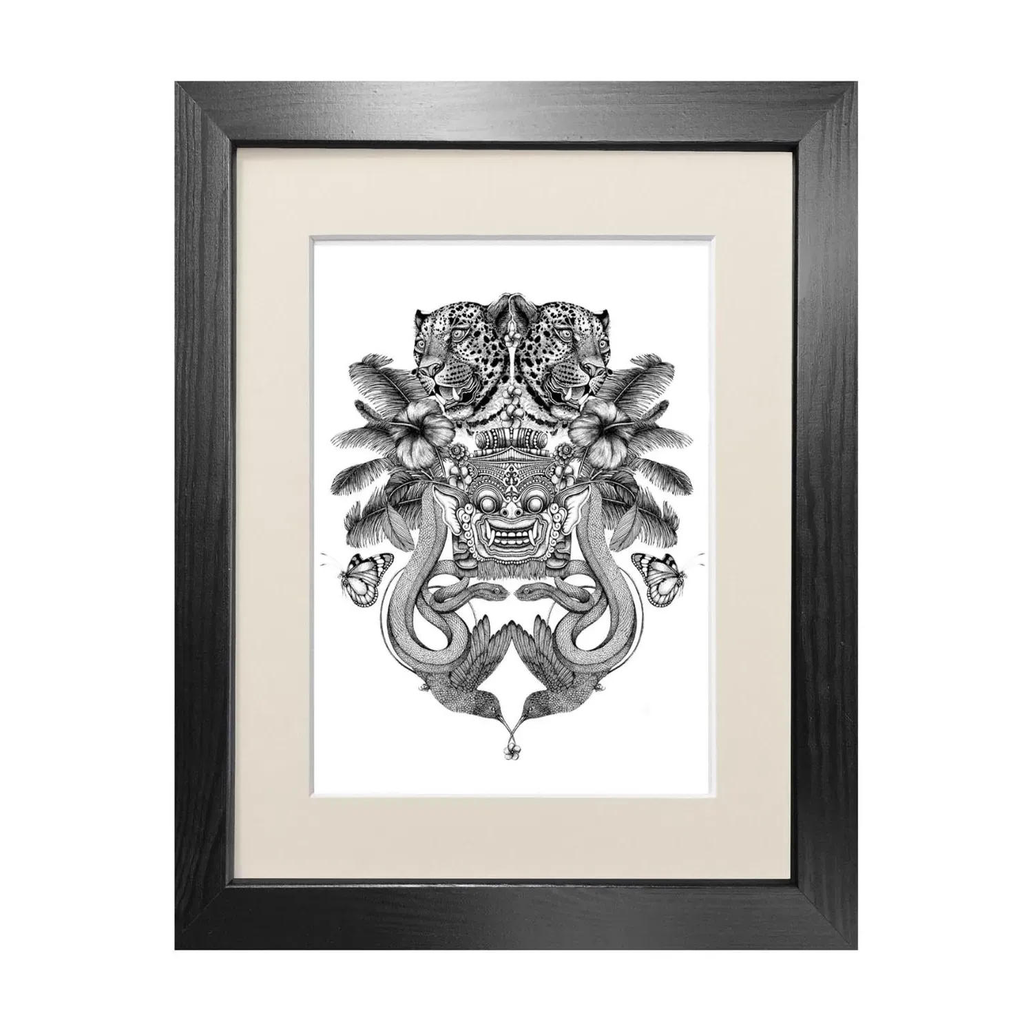 Balinese Jungle A5 Fine Art Print - Black image