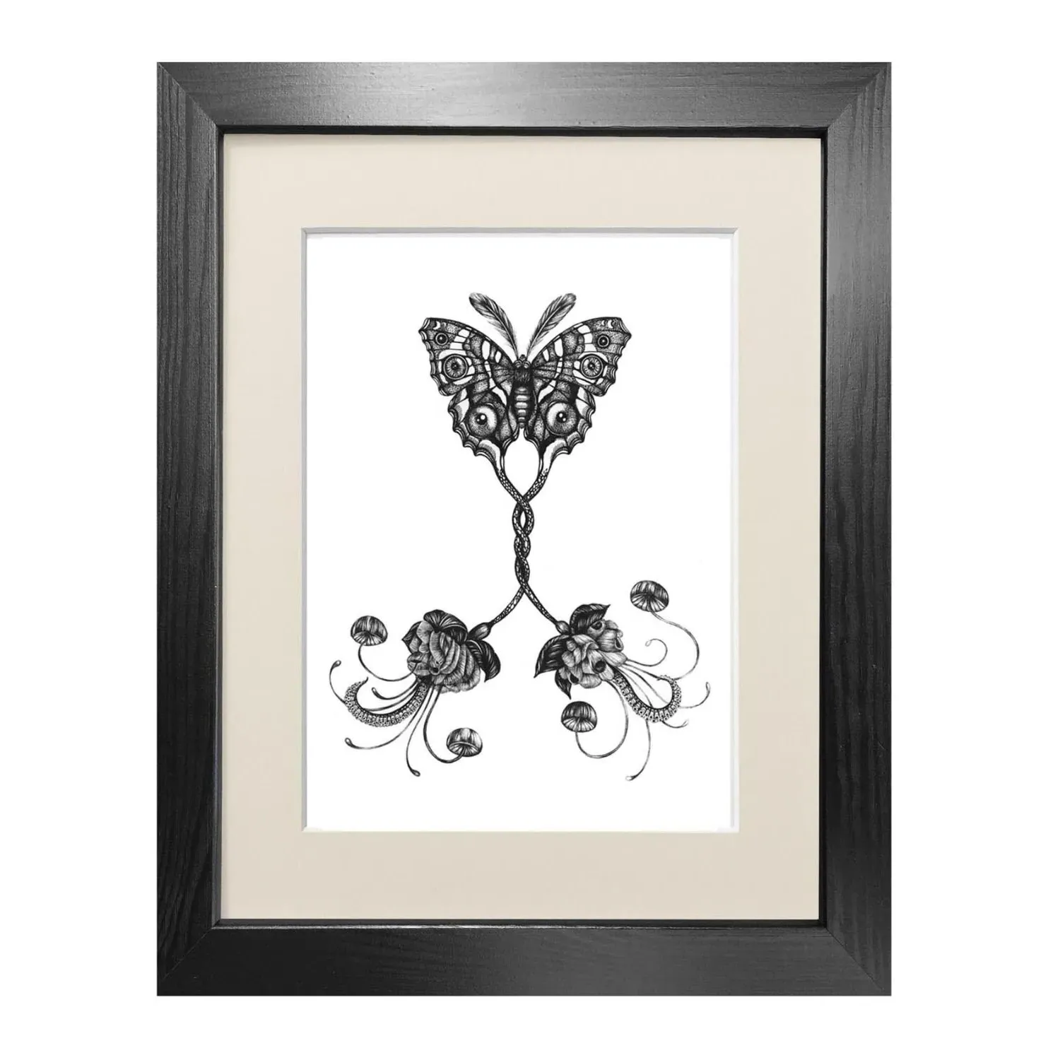 Coenia Oculus A5 Fine Art Print - Black image