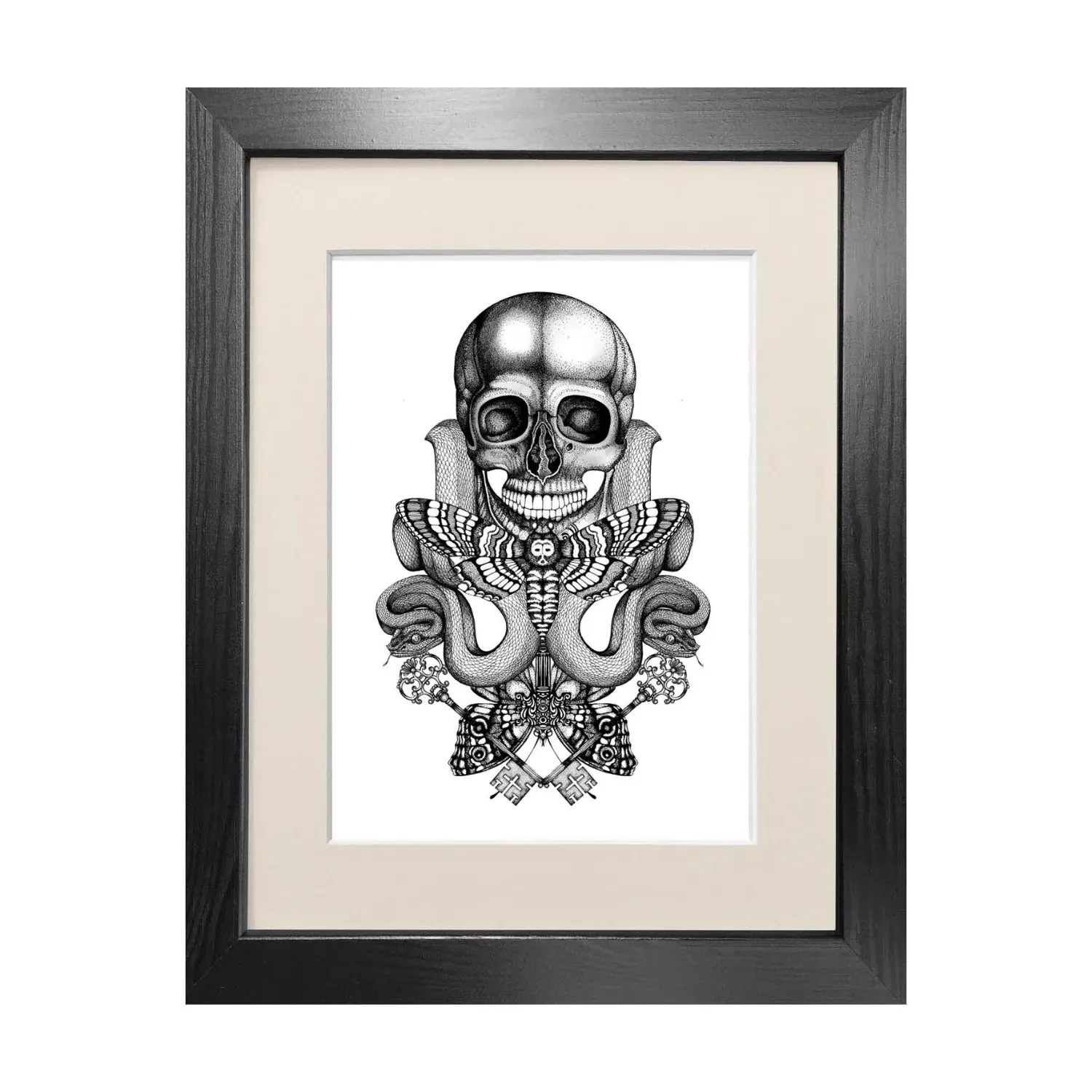 Death's Head A4 Fine Art Print - Black
